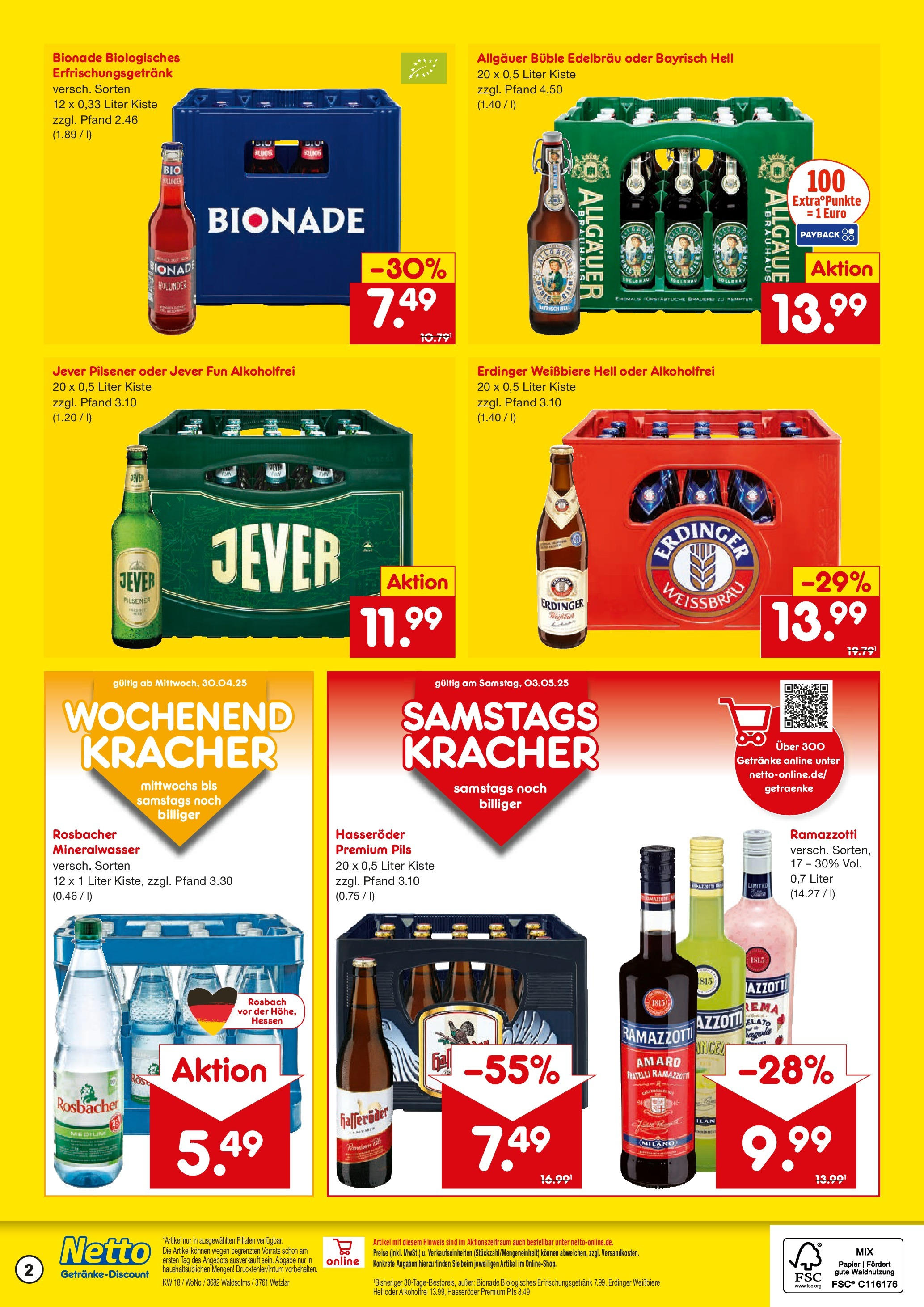 Netto Marken-Discount - Netto: Getränkeangebote (ab 27.04.2025) » Angebote | Seite: 2 | Produkte: Erdinger, Jever, Hasseröder, Ramazzotti