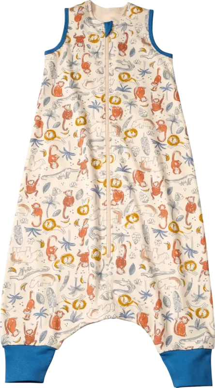 ALANA Schlafsack mit Beinen 1 TOG mit Dschungel-Muster, beige, 110 cm