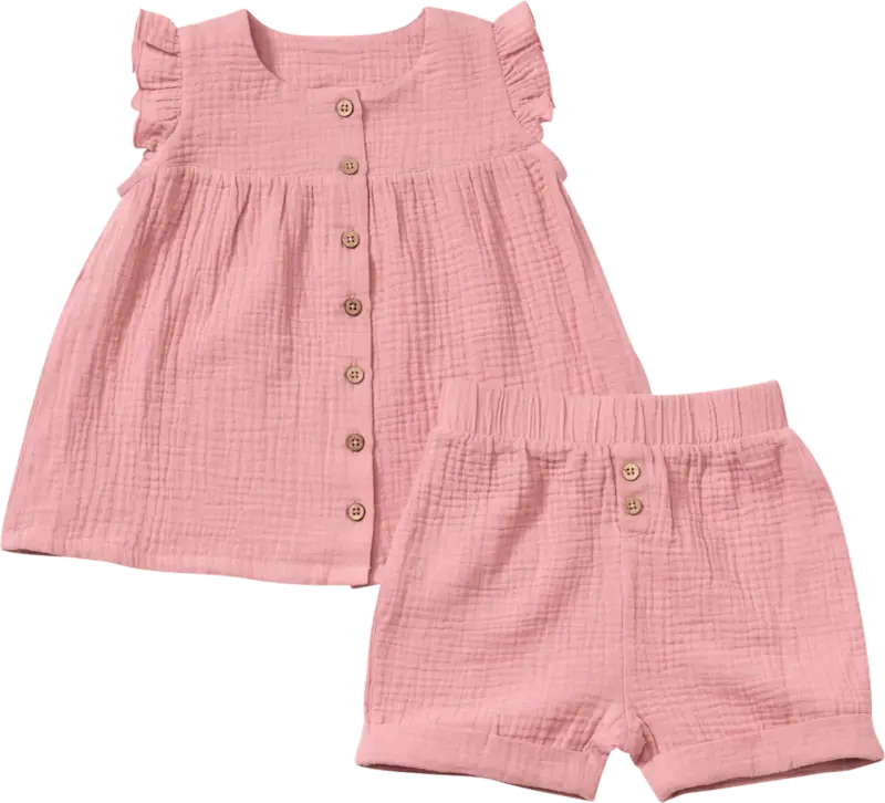 ALANA Set mit Tunika & Shorts aus Musselin, rosa, Gr. 104