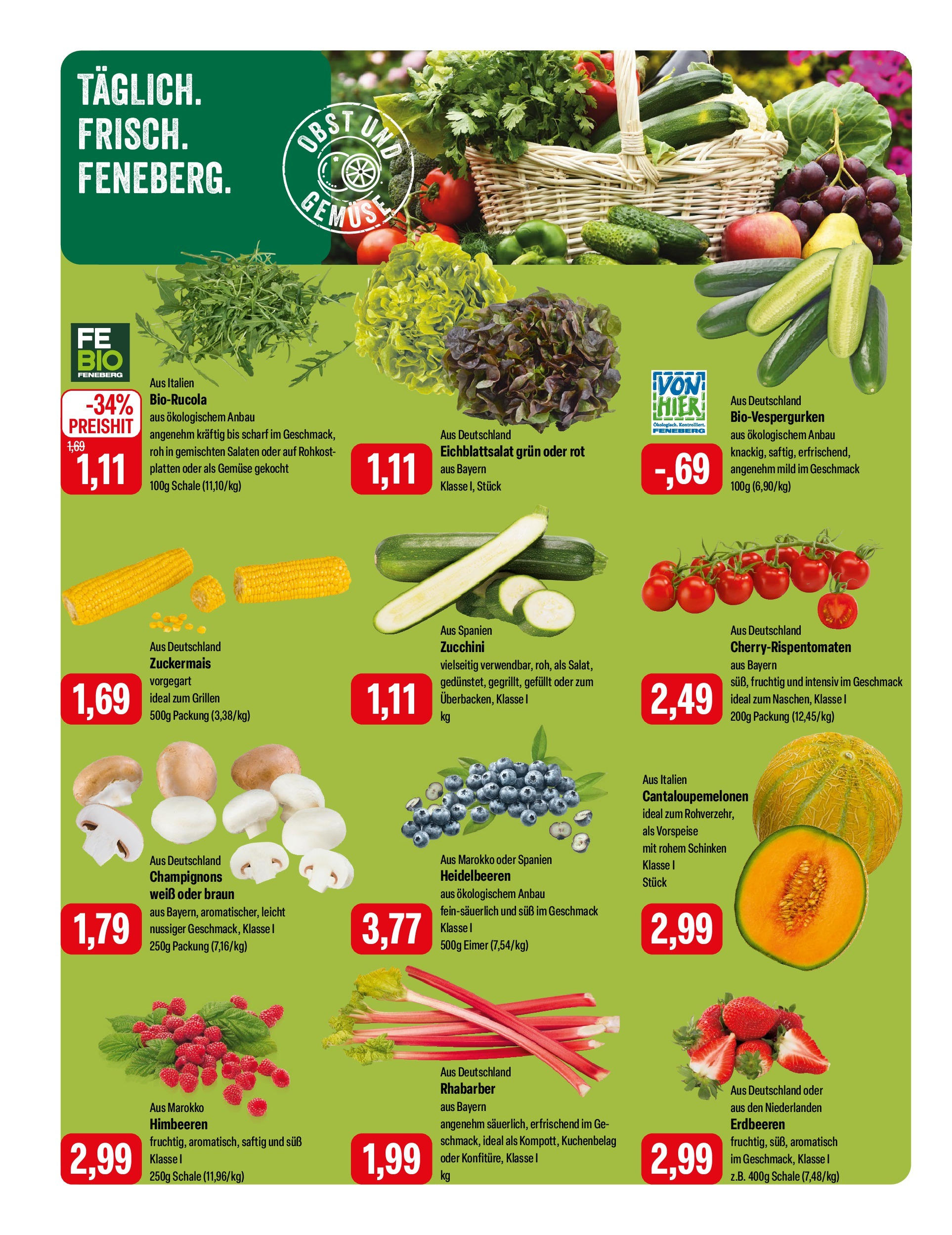 Feneberg Angebote (ab 02.05.2025) zum Blättern | Seite: 10 | Produkte: Gemüse, Schinken, Rhabarber, Erdbeeren