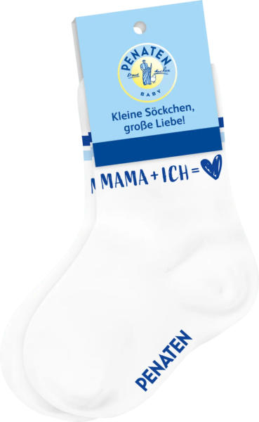 Penaten Söckchen Mama + Ich, weiß, 6-9 Monate