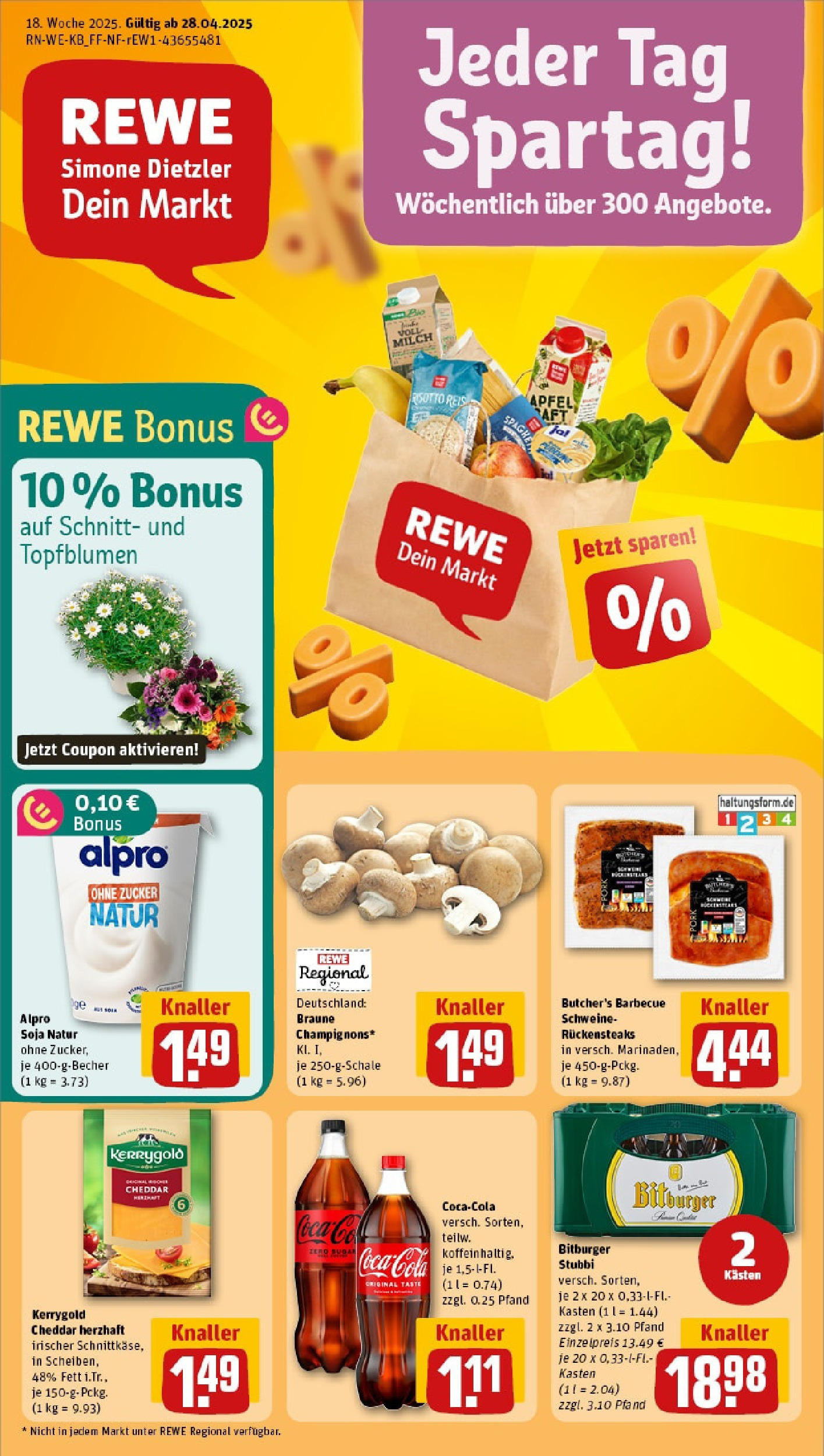 Rewe - Rewe: Wochenangebote (ab 27.04.2025) zum Blättern » Angebote | Seite: 1 | Produkte: Bitburger, Coca cola, Zucker, Reis Rewe - Rewe: Wochenangebote (ab 27.04.2025) zum Blättern » Angebote | Seite: 1 | Produkte: Bitburger, Coca cola, Zucker, Reis