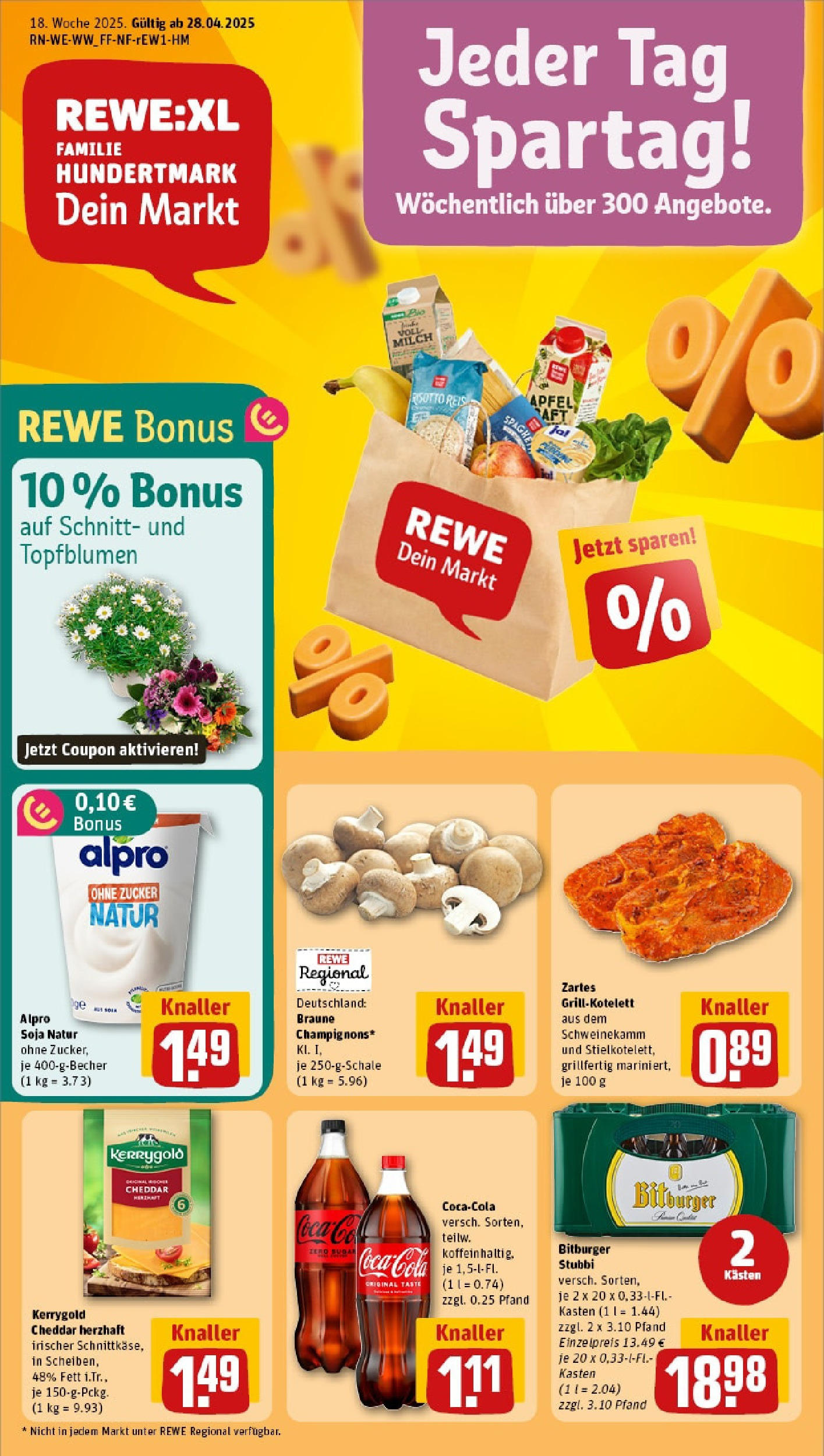 Rewe - Rewe: Wochenangebote (ab 27.04.2025) zum Blättern » Angebote | Seite: 1 | Produkte: Bitburger, Cola, Alpro, Zucker