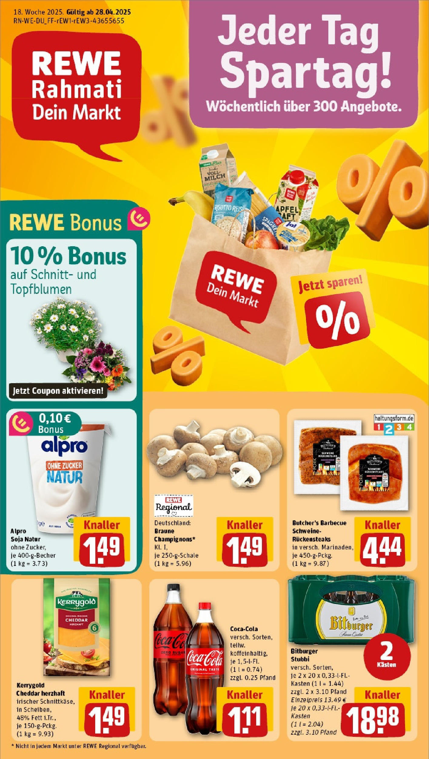 Rewe - Rewe: Wochenangebote (ab 27.04.2025) zum Blättern » Angebote | Seite: 1 | Produkte: Bitburger, Cola, Äpfel, Zucker Rewe - Rewe: Wochenangebote (ab 27.04.2025) zum Blättern » Angebote | Seite: 1 | Produkte: Bitburger, Cola, Äpfel, Zucker