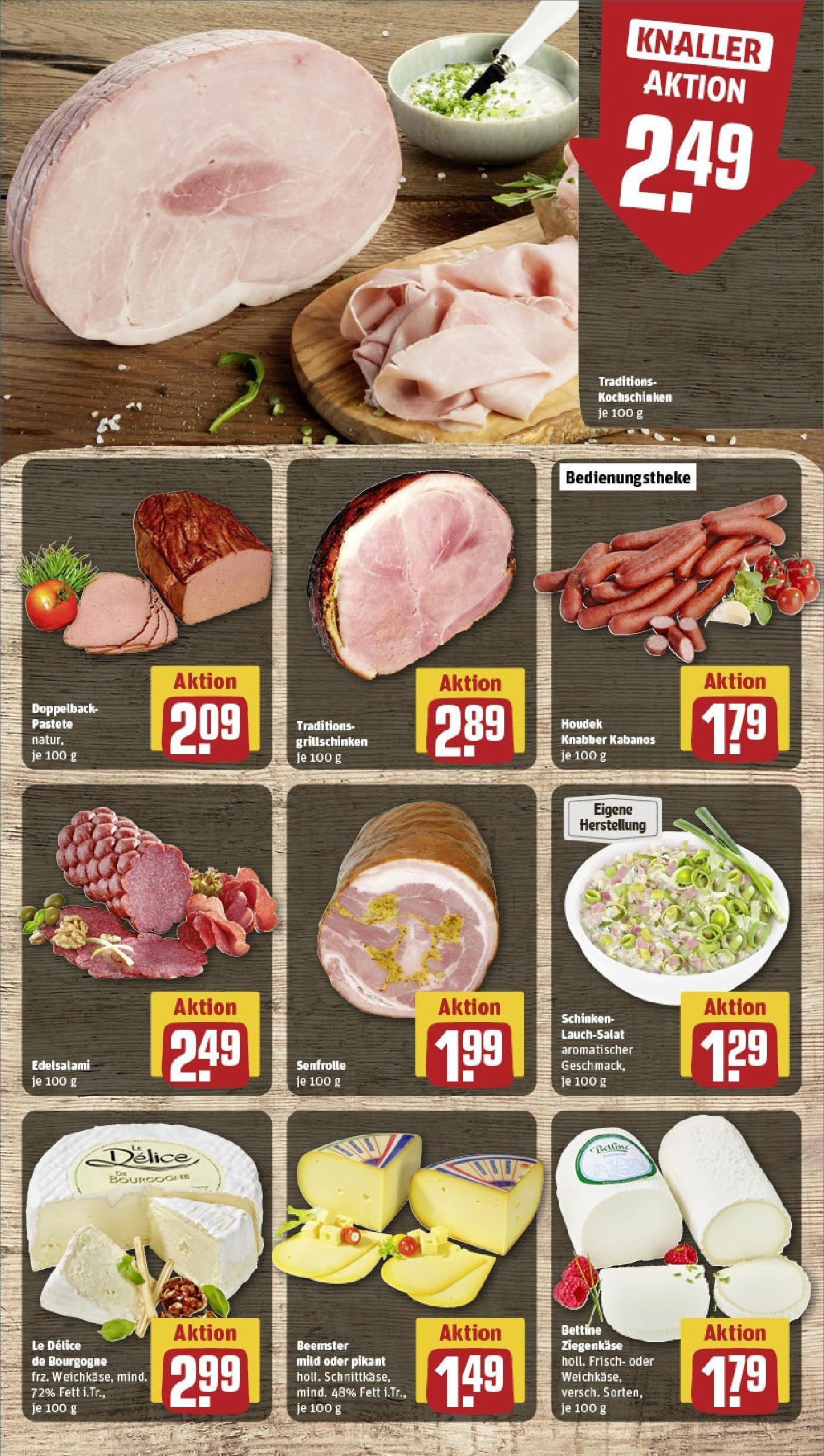 Rewe - Rewe: Wochenangebote (ab 27.04.2025) zum Blättern » Angebote | Seite: 9 | Produkte: Ziegenkäse, Schinken Rewe - Rewe: Wochenangebote (ab 27.04.2025) zum Blättern » Angebote | Seite: 9 | Produkte: Ziegenkäse, Schinken