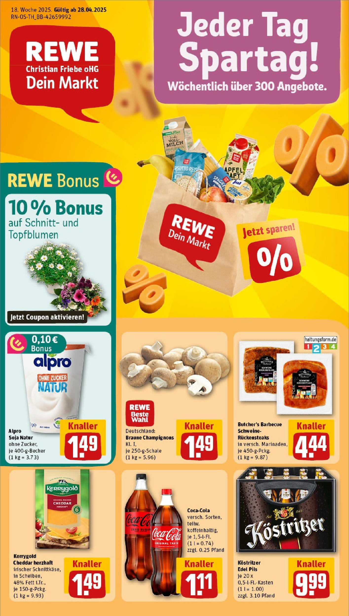 Rewe - Rewe: Wochenangebote (ab 27.04.2025) zum Blättern » Angebote | Seite: 1 | Produkte: Äpfel, Champignons, Zucker, Reis