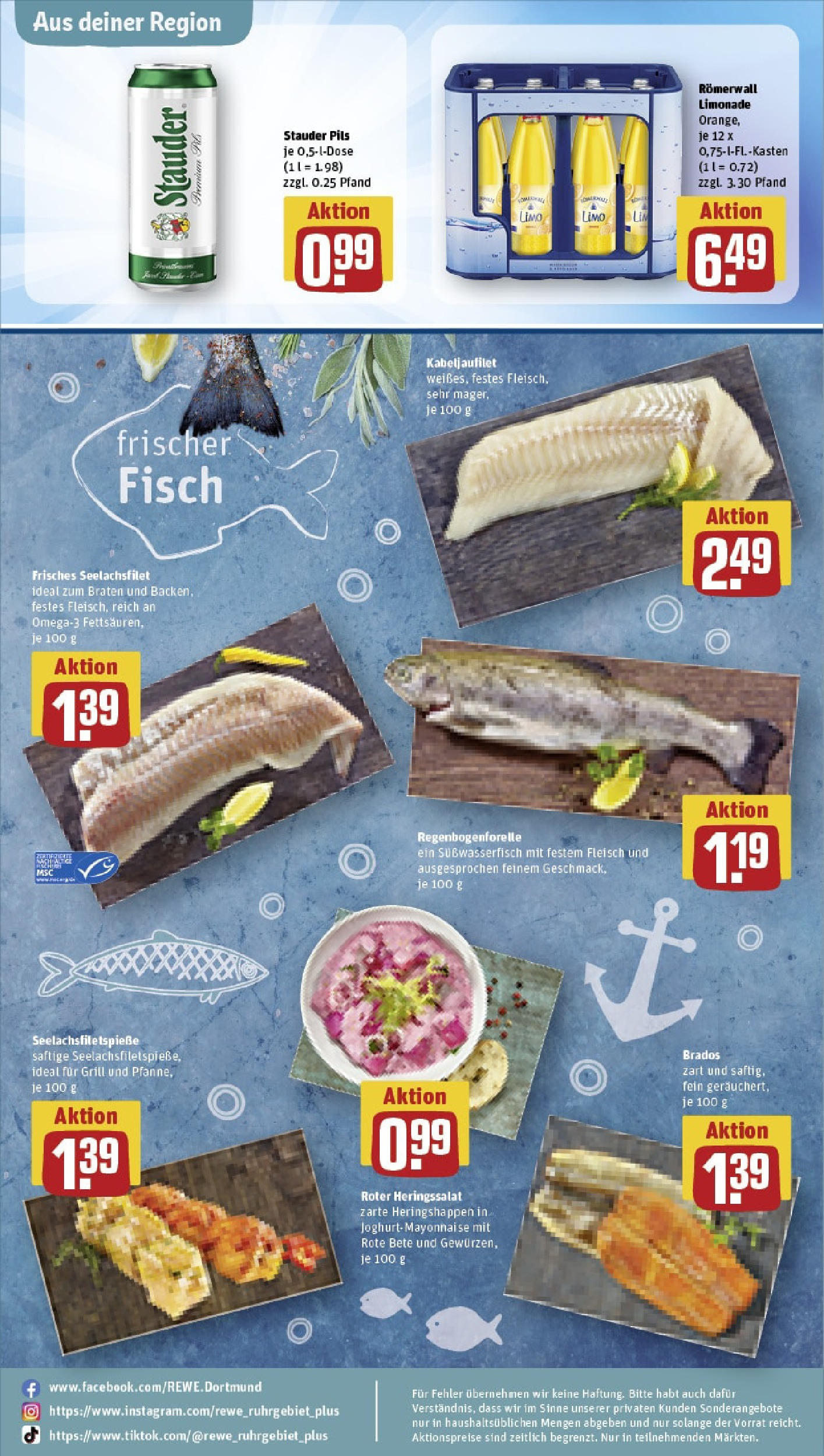 Rewe - Rewe: Wochenangebote (ab 27.04.2025) zum Blättern » Angebote | Seite: 32 | Produkte: Pils, Limonade, Fisch, Mayonnaise