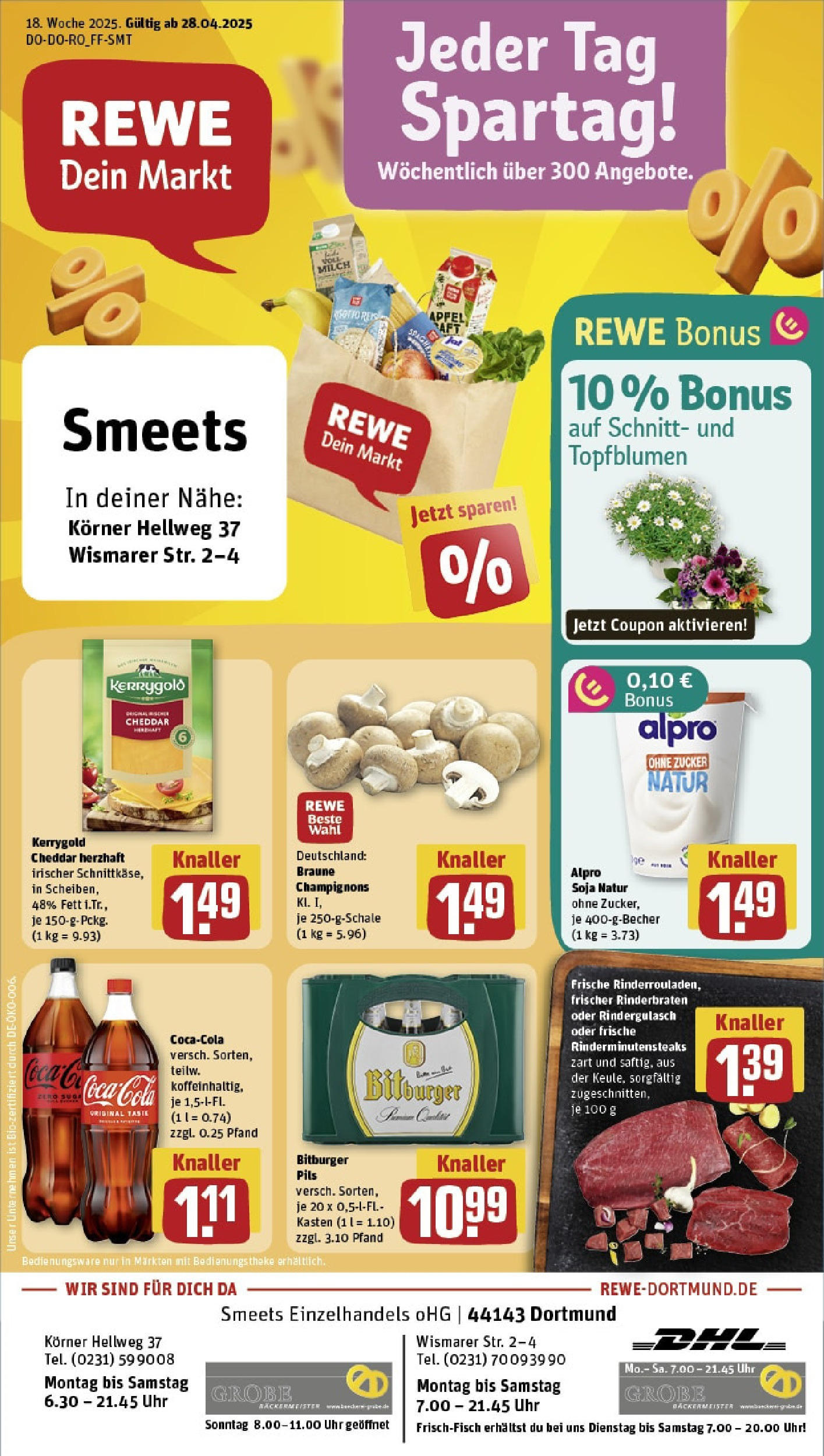 Rewe - Rewe: Wochenangebote (ab 27.04.2025) zum Blättern » Angebote | Seite: 1 | Produkte: Bitburger, Cola, Pils, Alpro Rewe - Rewe: Wochenangebote (ab 27.04.2025) zum Blättern » Angebote | Seite: 1 | Produkte: Bitburger, Cola, Pils, Alpro