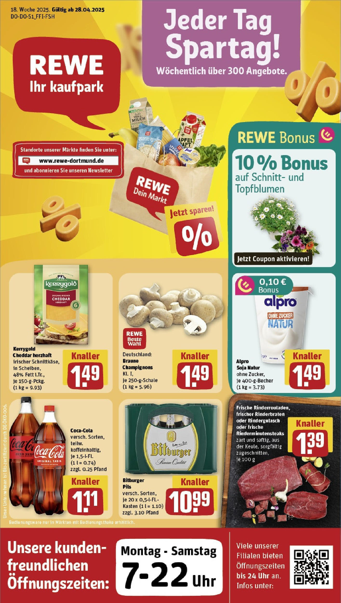 Rewe - Rewe: Wochenangebote (ab 27.04.2025) zum Blättern » Angebote | Seite: 1 | Produkte: Rinderbraten, Cola, Saft, Reis Rewe - Rewe: Wochenangebote (ab 27.04.2025) zum Blättern » Angebote | Seite: 1 | Produkte: Rinderbraten, Cola, Saft, Reis