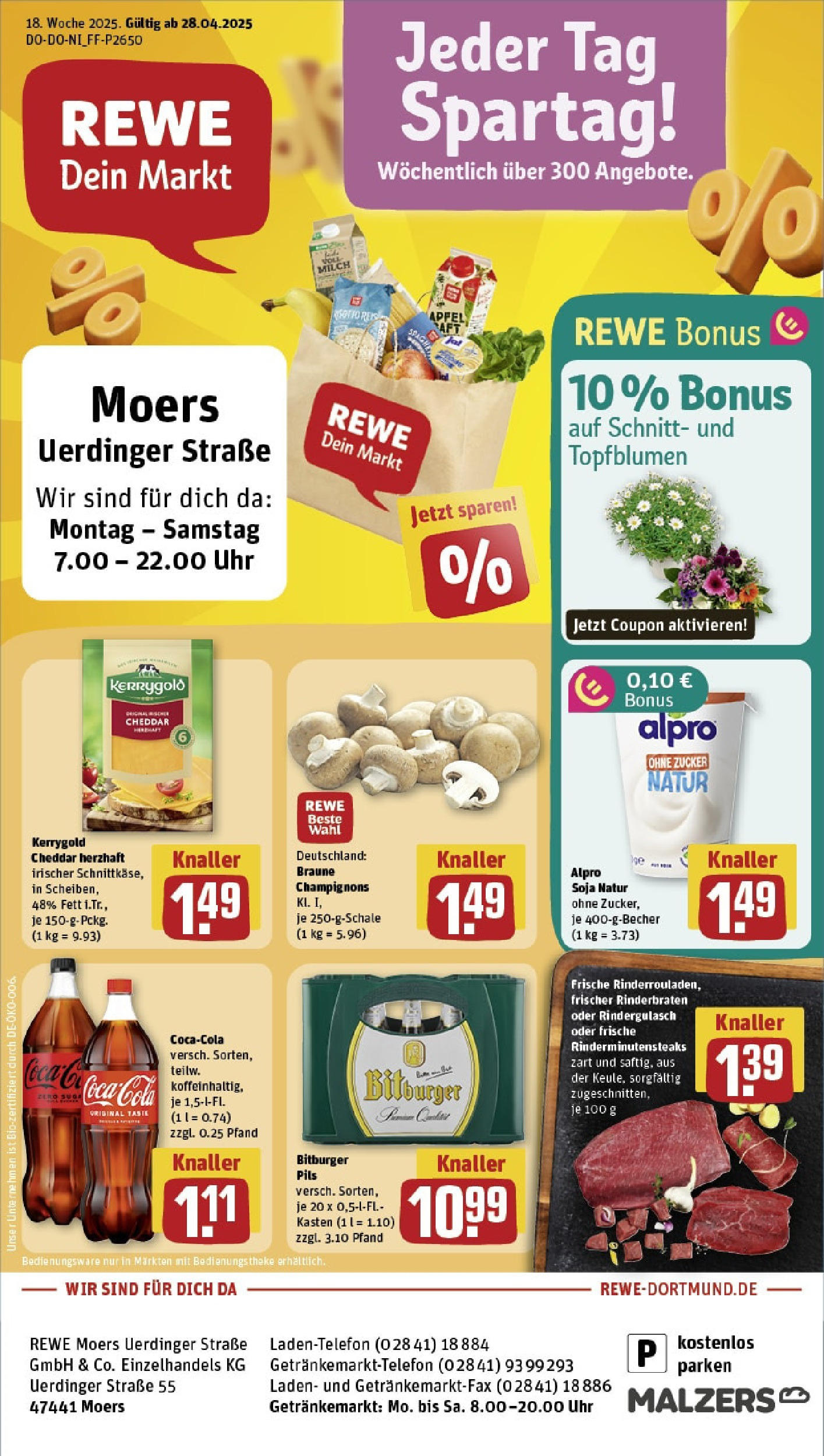 Rewe - Rewe: Wochenangebote (ab 27.04.2025) zum Blättern » Angebote | Seite: 1 | Produkte: Bitburger, Milch, Theke, Pils