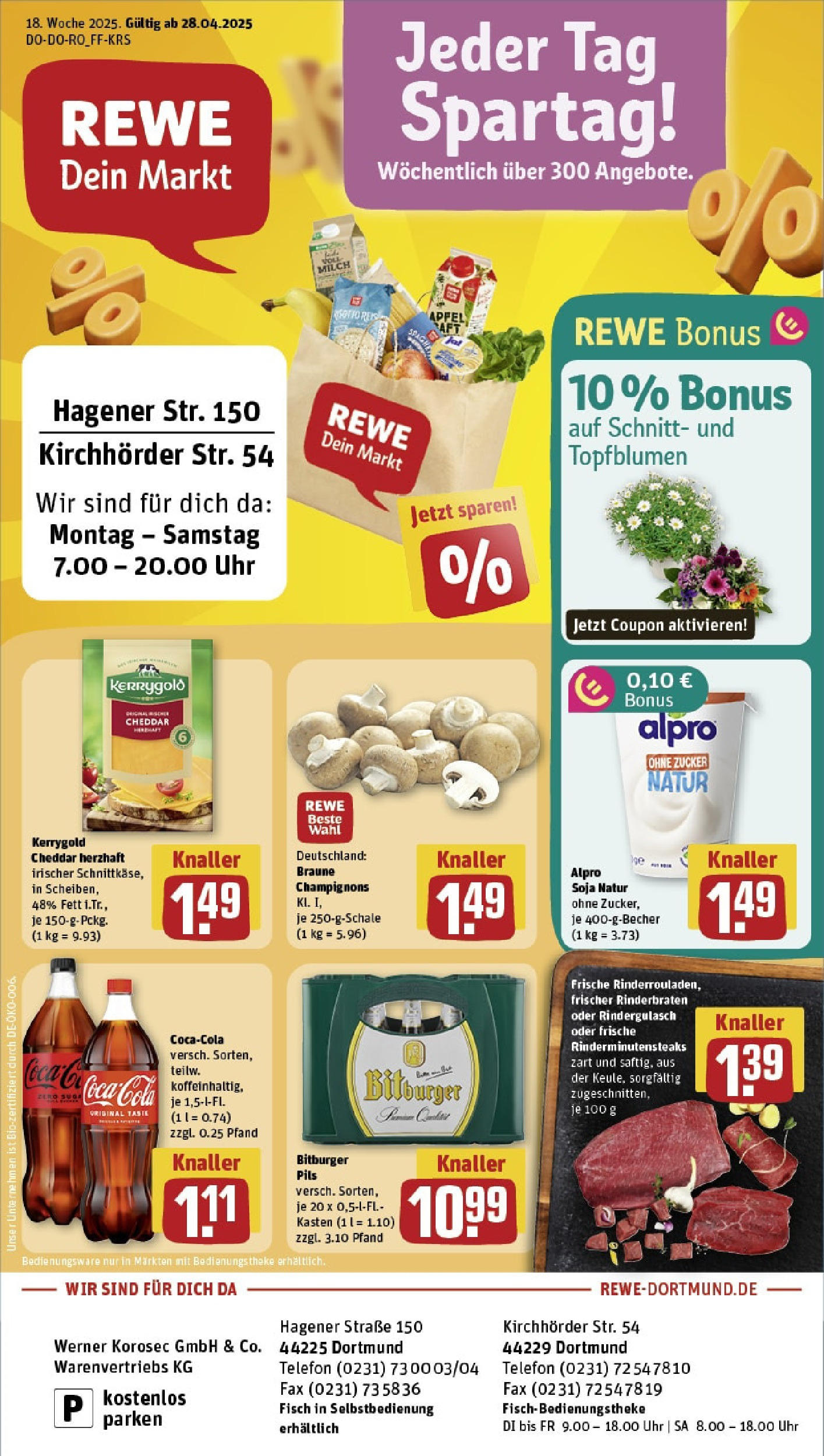 Rewe - Rewe: Wochenangebote (ab 27.04.2025) zum Blättern » Angebote | Seite: 1 | Produkte: Rinderbraten, Bitburger, Coca cola, Zucker Rewe - Rewe: Wochenangebote (ab 27.04.2025) zum Blättern » Angebote | Seite: 1 | Produkte: Rinderbraten, Bitburger, Coca cola, Zucker