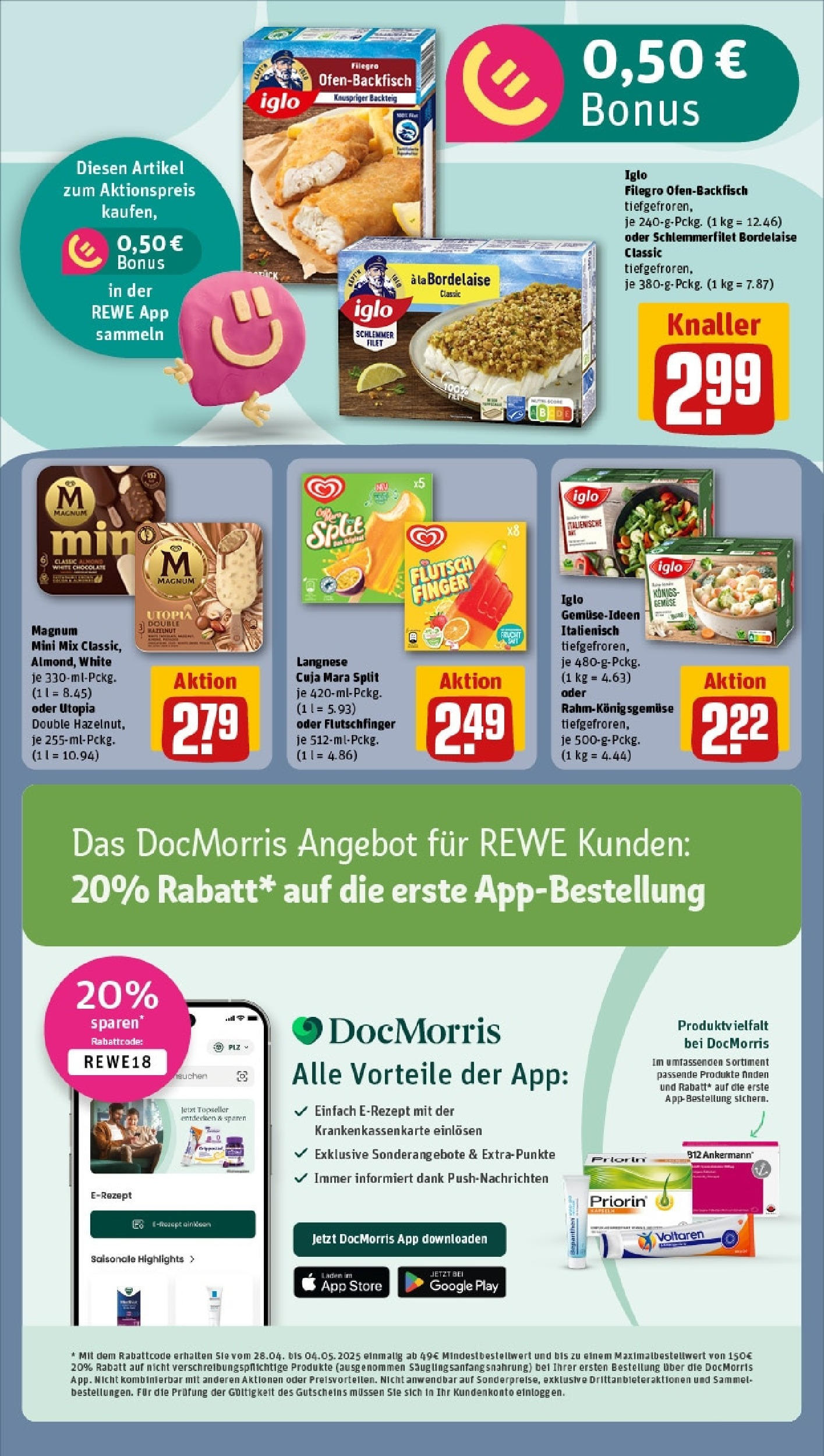 Rewe - Rewe: Wochenangebote (ab 27.04.2025) zum Blättern » Angebote | Seite: 15 | Produkte: Langnese, Iglo, Gemüse Rewe - Rewe: Wochenangebote (ab 27.04.2025) zum Blättern » Angebote | Seite: 15 | Produkte: Langnese, Iglo, Gemüse