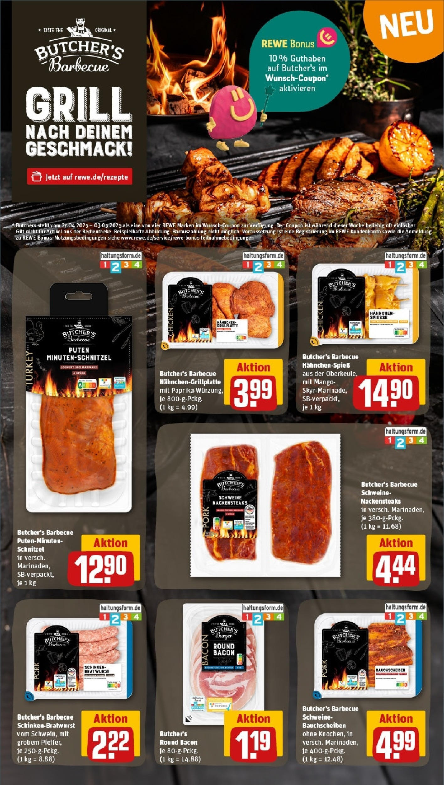 Rewe - Rewe: Wochenangebote (ab 27.04.2025) zum Blättern » Angebote | Seite: 22 | Produkte: Nackensteaks, Spieße, Schnitzel, Schinken Rewe - Rewe: Wochenangebote (ab 27.04.2025) zum Blättern » Angebote | Seite: 22 | Produkte: Nackensteaks, Spieße, Schnitzel, Schinken
