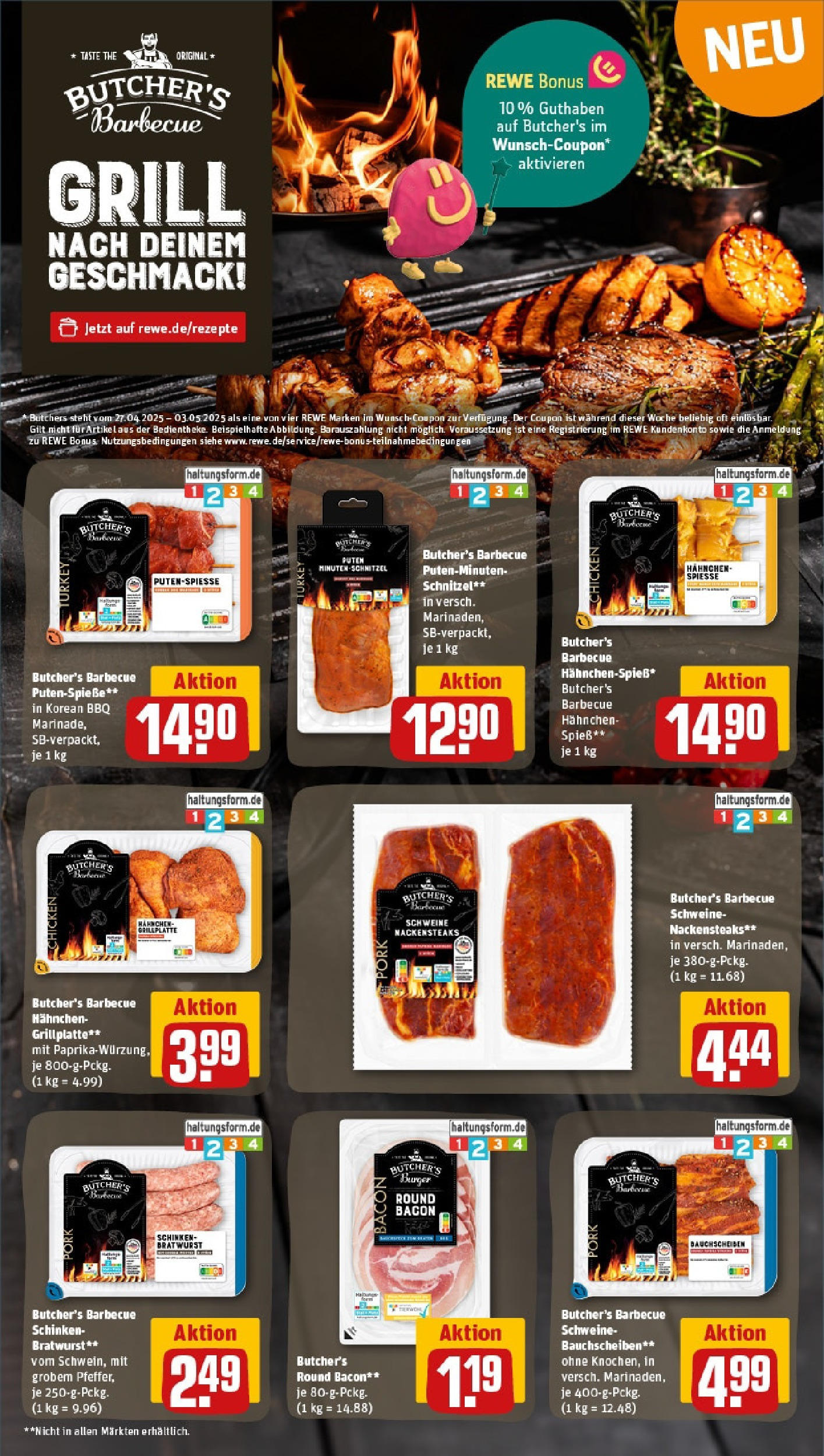 Rewe - Rewe: Wochenangebote (ab 27.04.2025) zum Blättern » Angebote | Seite: 16 | Produkte: Grill, Burger, Spieße, Schinken