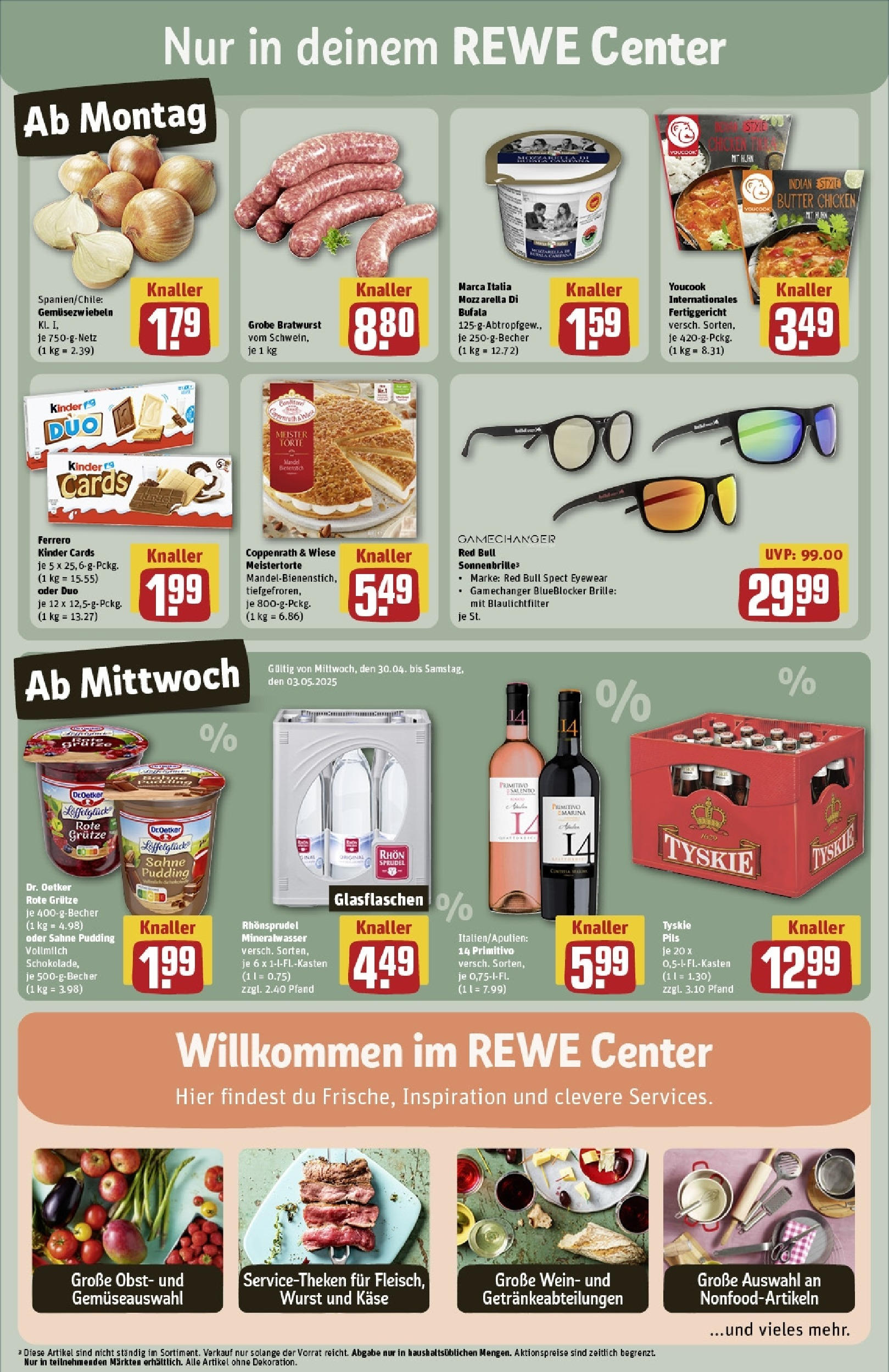 Rewe - Rewe: Wochenangebote (ab 27.04.2025) zum Blättern » Angebote | Seite: 3 | Produkte: Käse, Mozzarella, Pils, Bratwurst