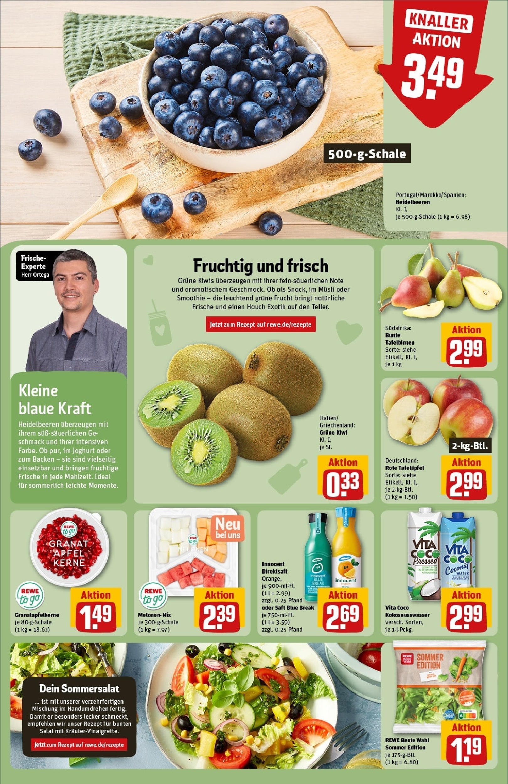 Rewe - Rewe: Wochenangebote (ab 27.04.2025) zum Blättern » Angebote | Seite: 6 | Produkte: Joghurt, Äpfel, Heidelbeeren, Salat