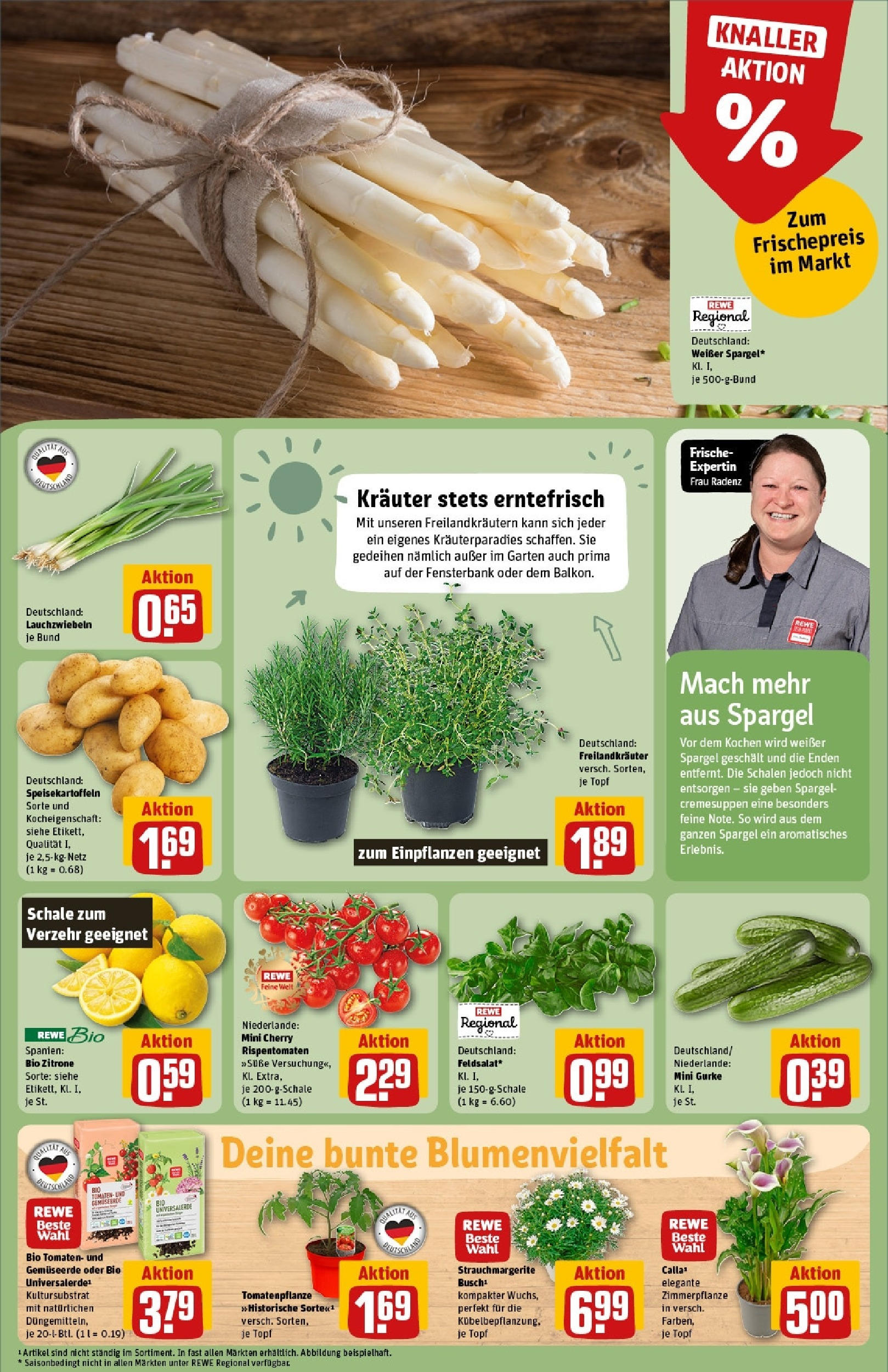 Rewe - Rewe: Wochenangebote (ab 27.04.2025) zum Blättern » Angebote | Seite: 7 | Produkte: Tomaten, Spargel, Zitrone