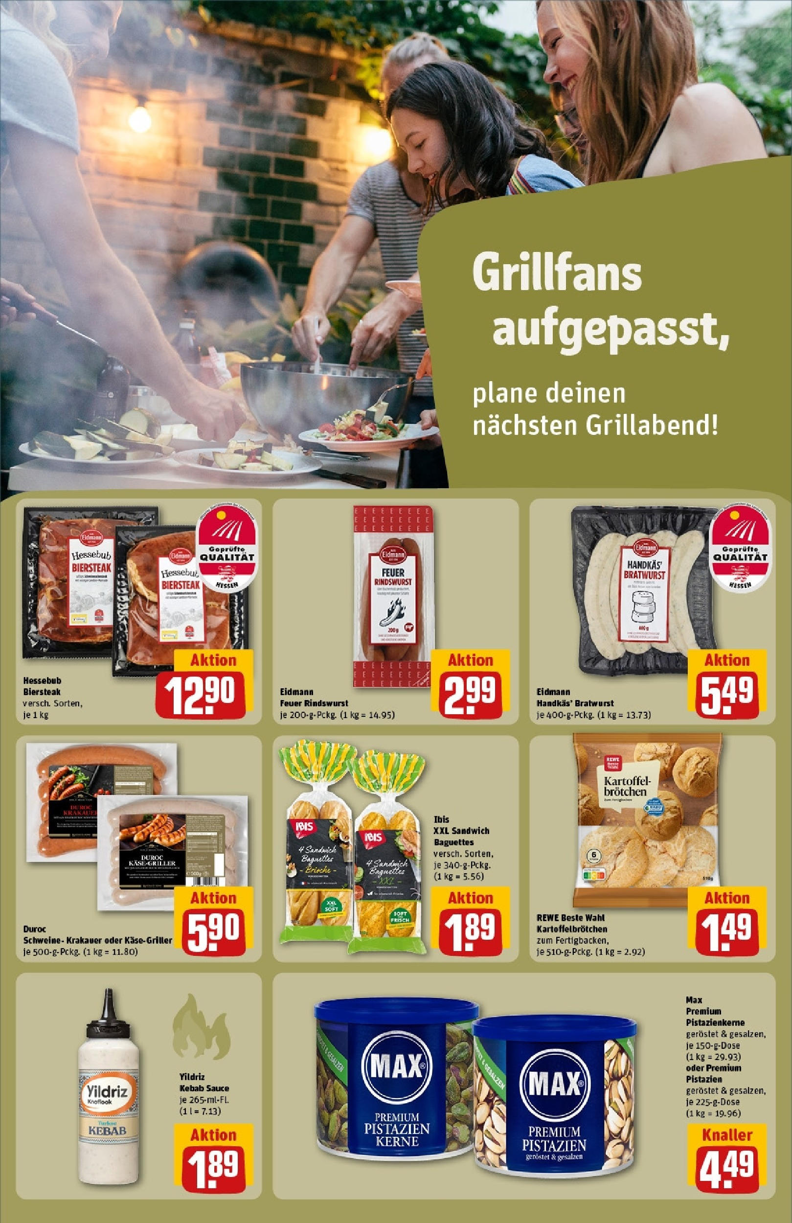 Rewe - Rewe: Wochenangebote (ab 27.04.2025) zum Blättern » Angebote | Seite: 23 | Produkte: Bratwurst, Pistazien