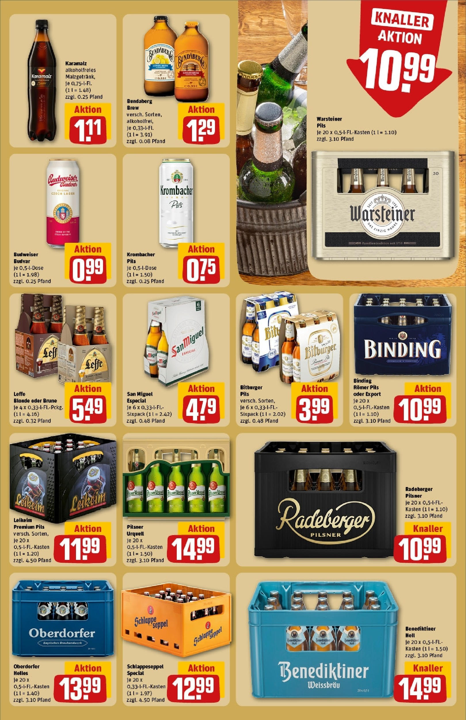 Rewe - Rewe: Wochenangebote (ab 27.04.2025) zum Blättern » Angebote | Seite: 27 | Produkte: Bitburger, Pils, Warsteiner, Budweiser