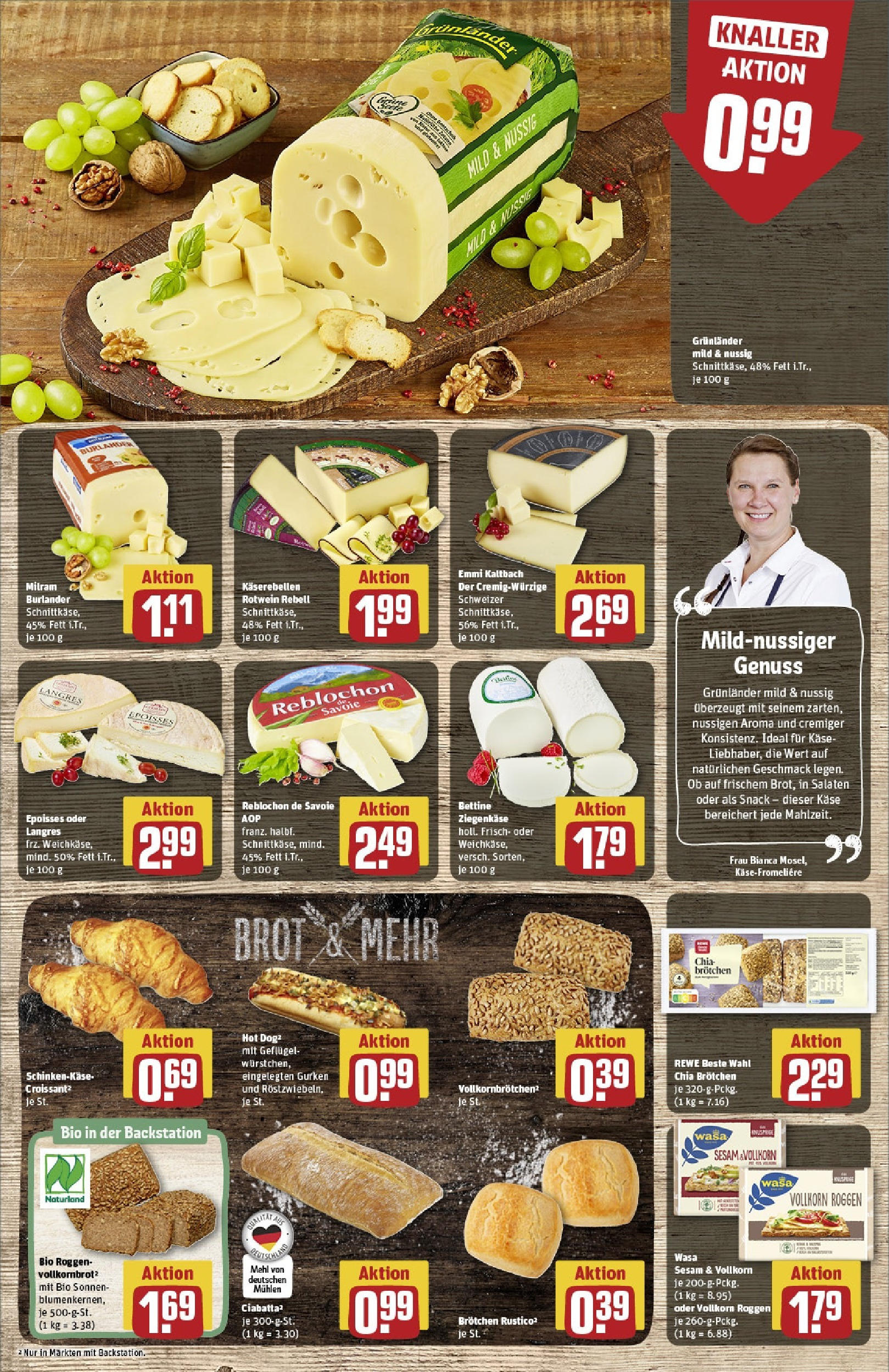 Rewe - Rewe: Wochenangebote (ab 27.04.2025) zum Blättern » Angebote | Seite: 13 | Produkte: Ziegenkäse, Grunlander, Milram, Gurken