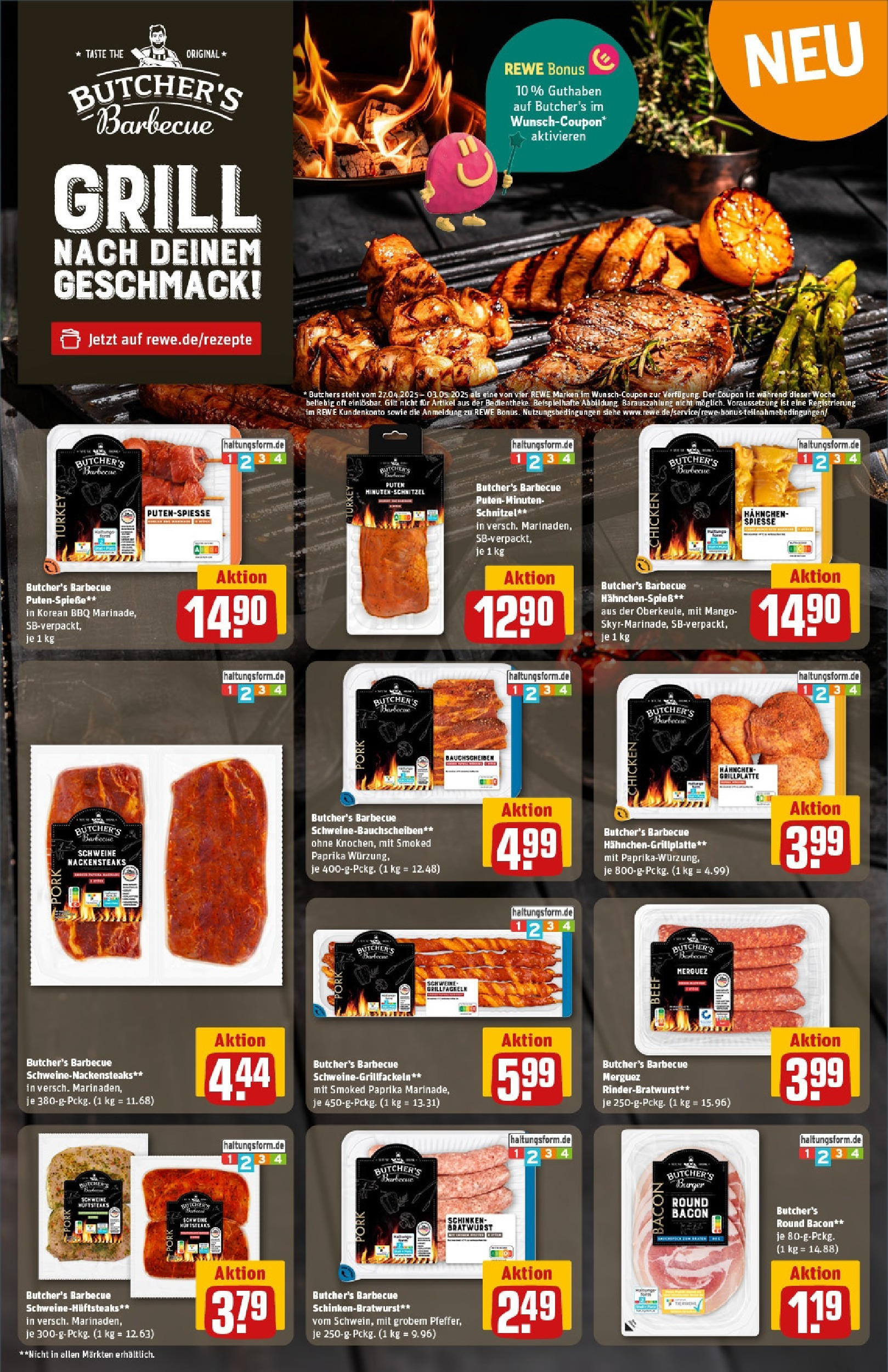 Rewe - Rewe: Wochenangebote (ab 27.04.2025) zum Blättern » Angebote | Seite: 23 | Produkte: Nackensteaks, Burger, Spieße, Mango