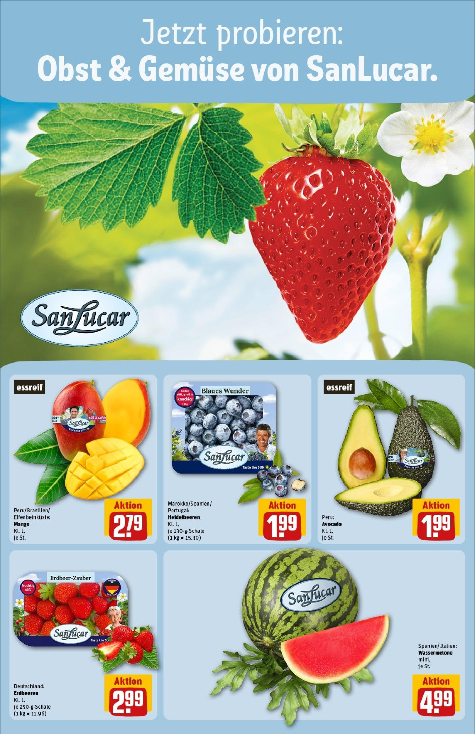 Rewe - Rewe: Wochenangebote (ab 27.04.2025) zum Blättern » Angebote | Seite: 8 | Produkte: Heidelbeeren, Gemüse, Obst, Mango Rewe - Rewe: Wochenangebote (ab 27.04.2025) zum Blättern » Angebote | Seite: 8 | Produkte: Heidelbeeren, Gemüse, Obst, Mango