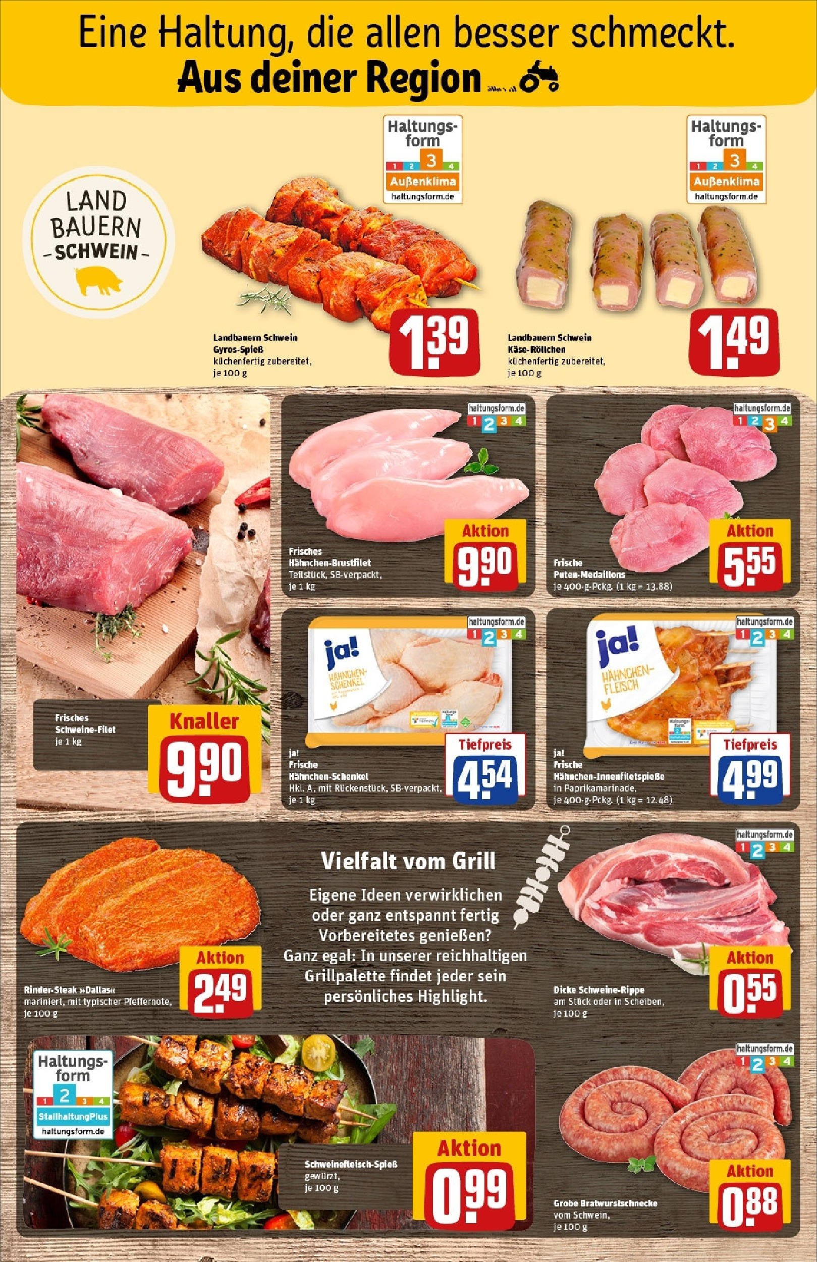 Rewe - Rewe: Wochenangebote (ab 27.04.2025) zum Blättern » Angebote | Seite: 10 | Produkte: Grill, Hahnchenschenkel, Schweinefilet, Steak