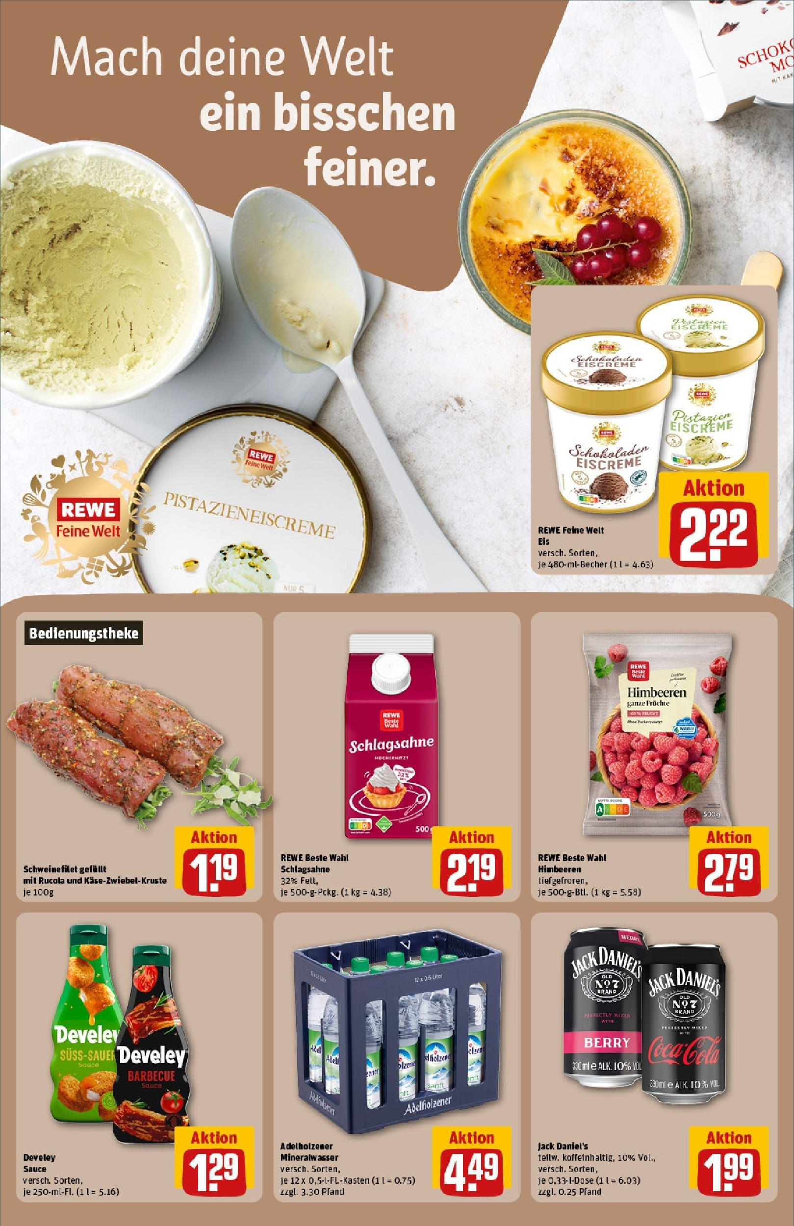 Rewe - Rewe: Wochenangebote (ab 27.04.2025) zum Blättern » Angebote | Seite: 37 | Produkte: Schlagsahne, Jack Daniel's, Mineralwasser, Eis