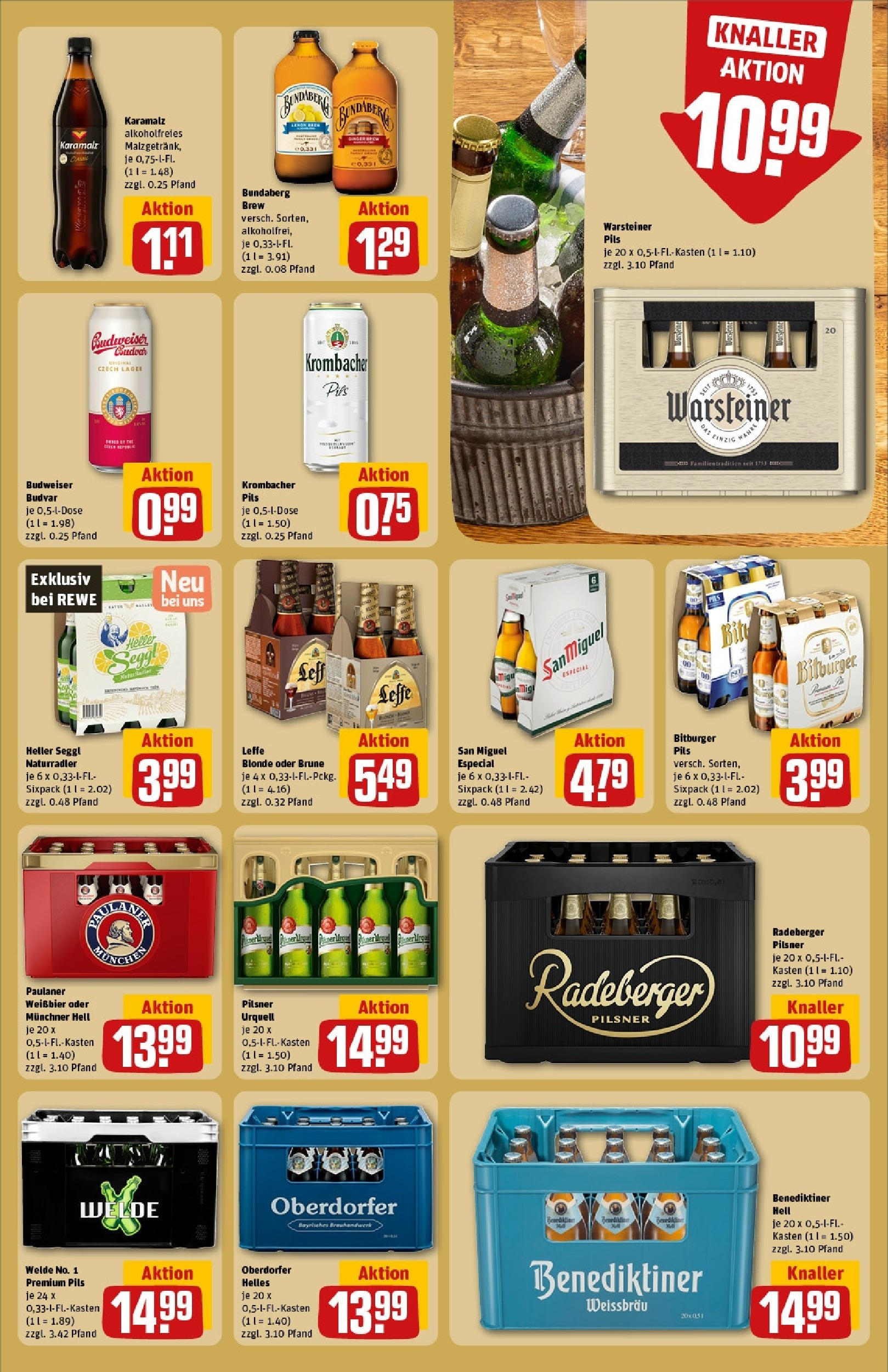 Rewe - Rewe: Wochenangebote (ab 27.04.2025) zum Blättern » Angebote | Seite: 23 | Produkte: Pils, Benediktiner hell, Radler, Radeberger pilsner