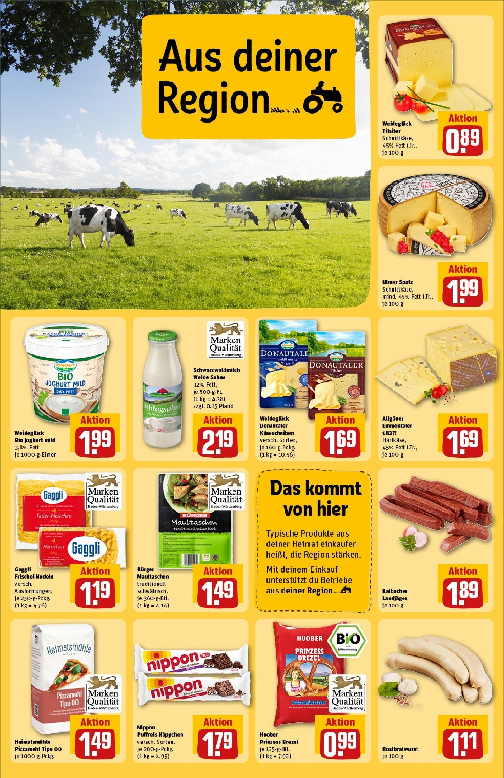 Rewe - Rewe: Wochenangebote (ab 27.04.2025) zum Blättern » Angebote | Seite: 28 | Produkte: Joghurt, Pasta, Pizza, Maultaschen