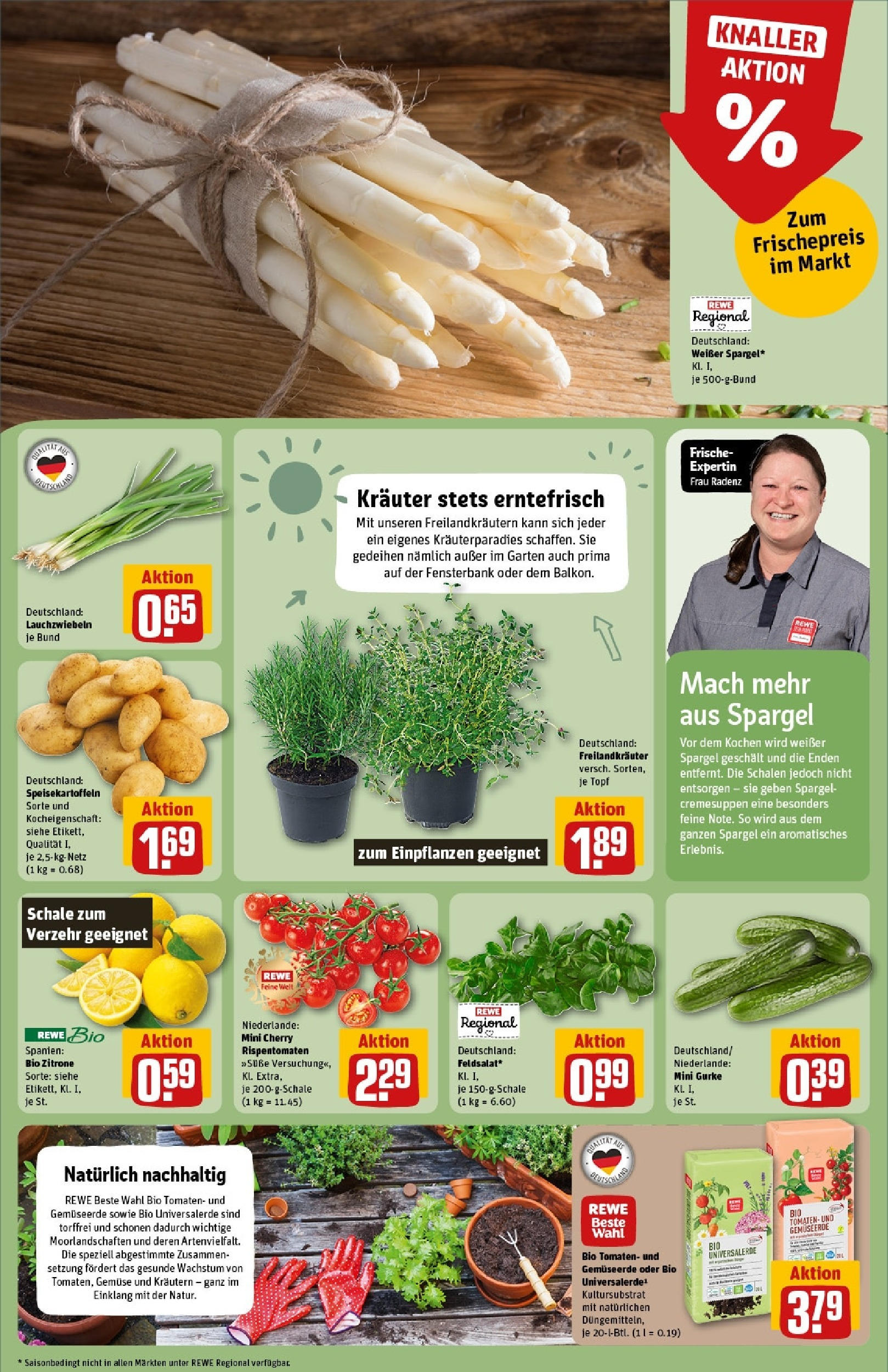 Rewe - Rewe: Wochenangebote (ab 27.04.2025) zum Blättern » Angebote | Seite: 7 | Produkte: Tomaten, Spargel, Gemüse, Zitrone