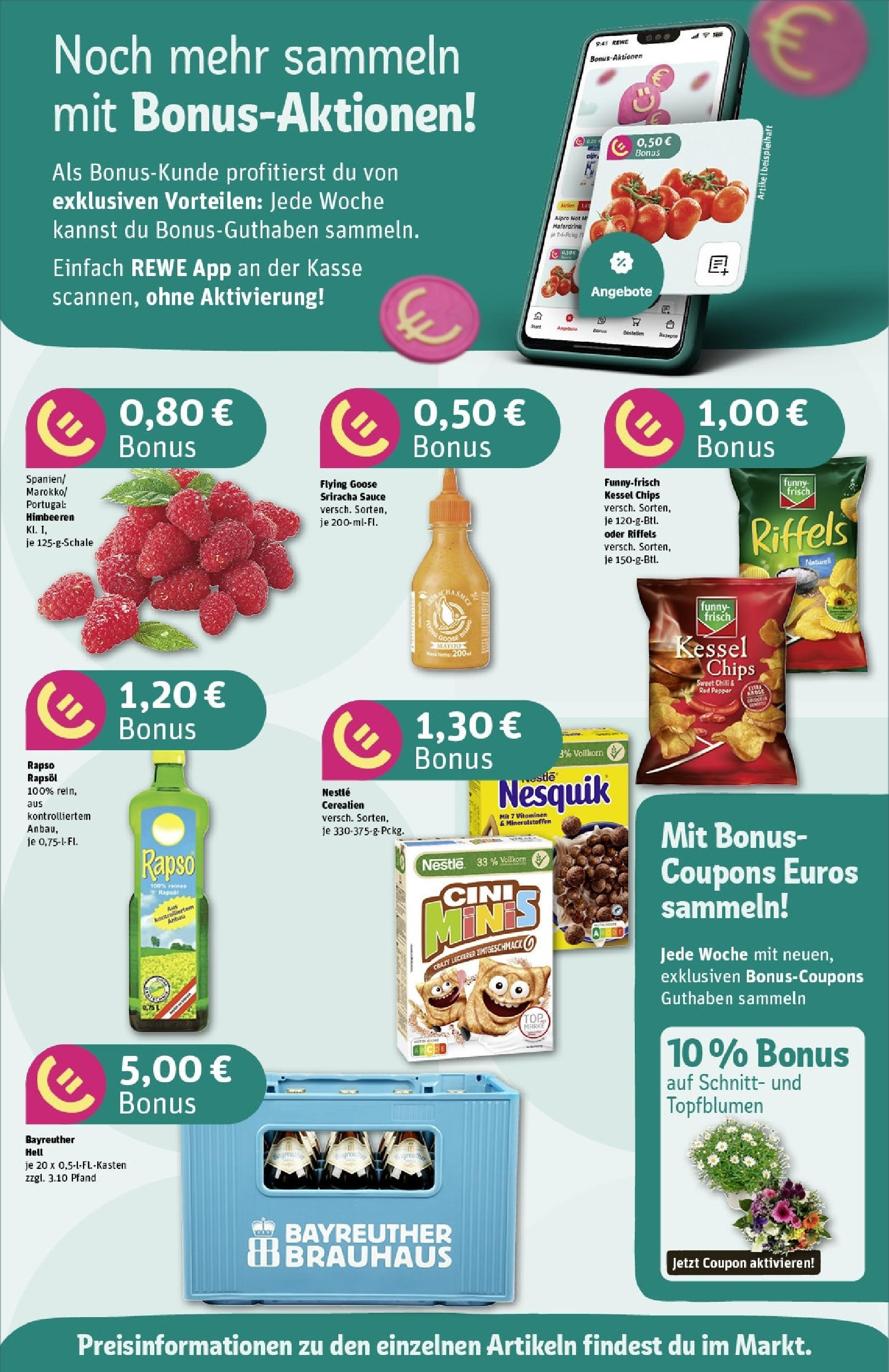 Rewe - Rewe: Wochenangebote (ab 27.04.2025) zum Blättern » Angebote | Seite: 2 | Produkte: Bayreuther hell, Himbeeren, Funny frisch, Chips