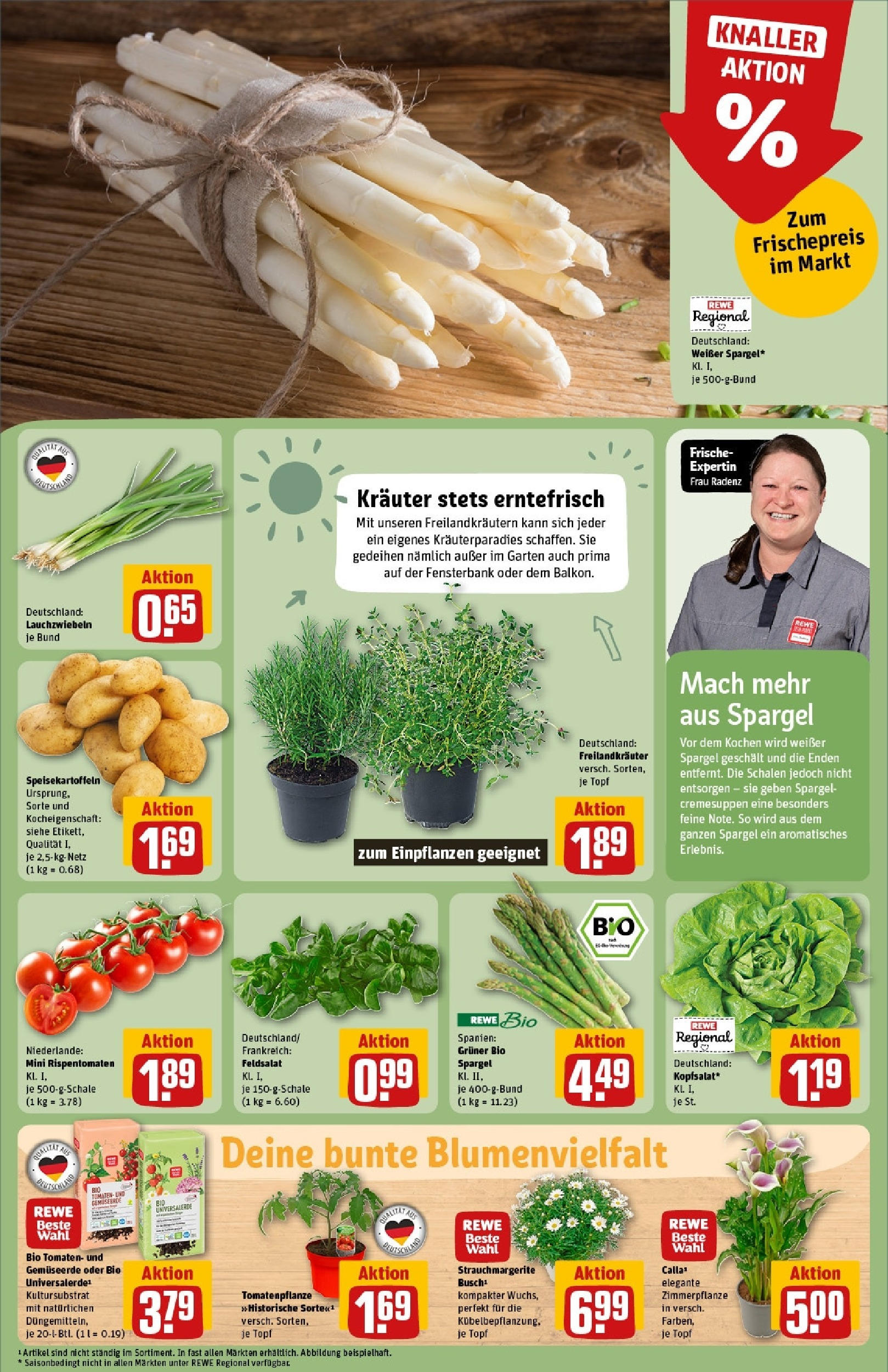 Rewe - Rewe: Wochenangebote (ab 27.04.2025) zum Blättern » Angebote | Seite: 7 | Produkte: Tomaten, Spargel