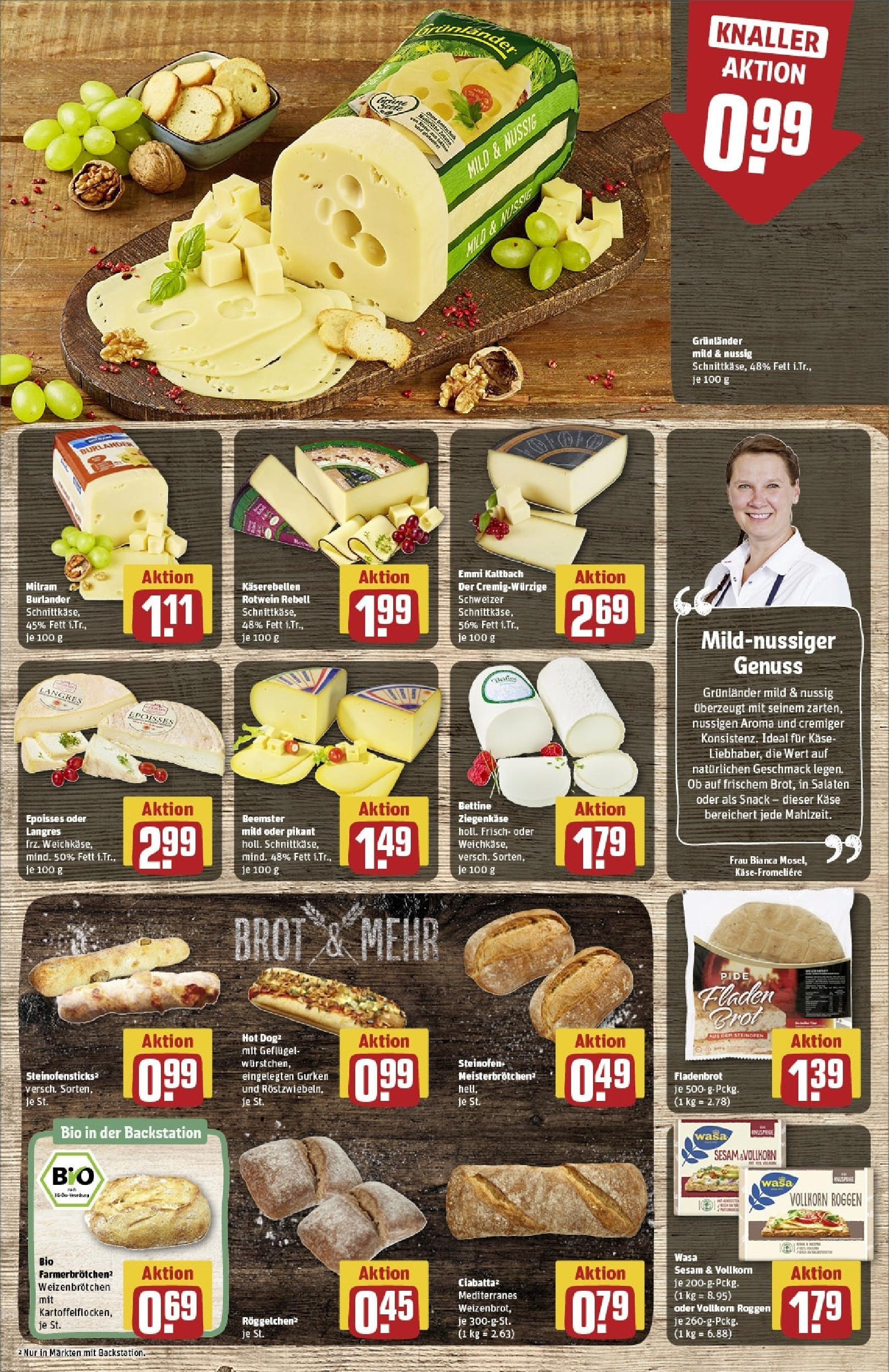 Rewe - Rewe: Wochenangebote (ab 27.04.2025) zum Blättern » Angebote | Seite: 11 | Produkte: Käse, Grunlander, Milram, Brot