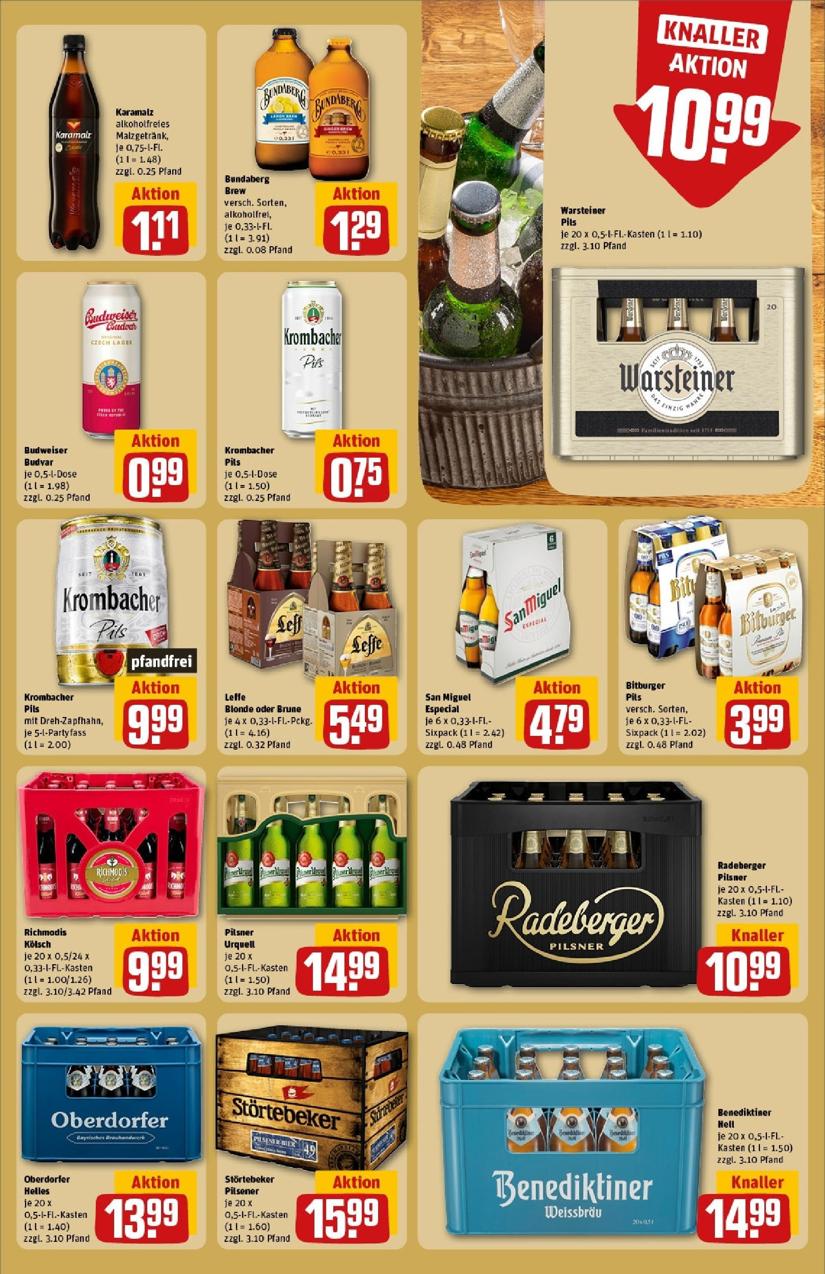 Rewe - Rewe: Wochenangebote (ab 27.04.2025) zum Blättern » Angebote | Seite: 21 | Produkte: Bitburger, Benediktiner hell, Pilsner urquell, Krombacher