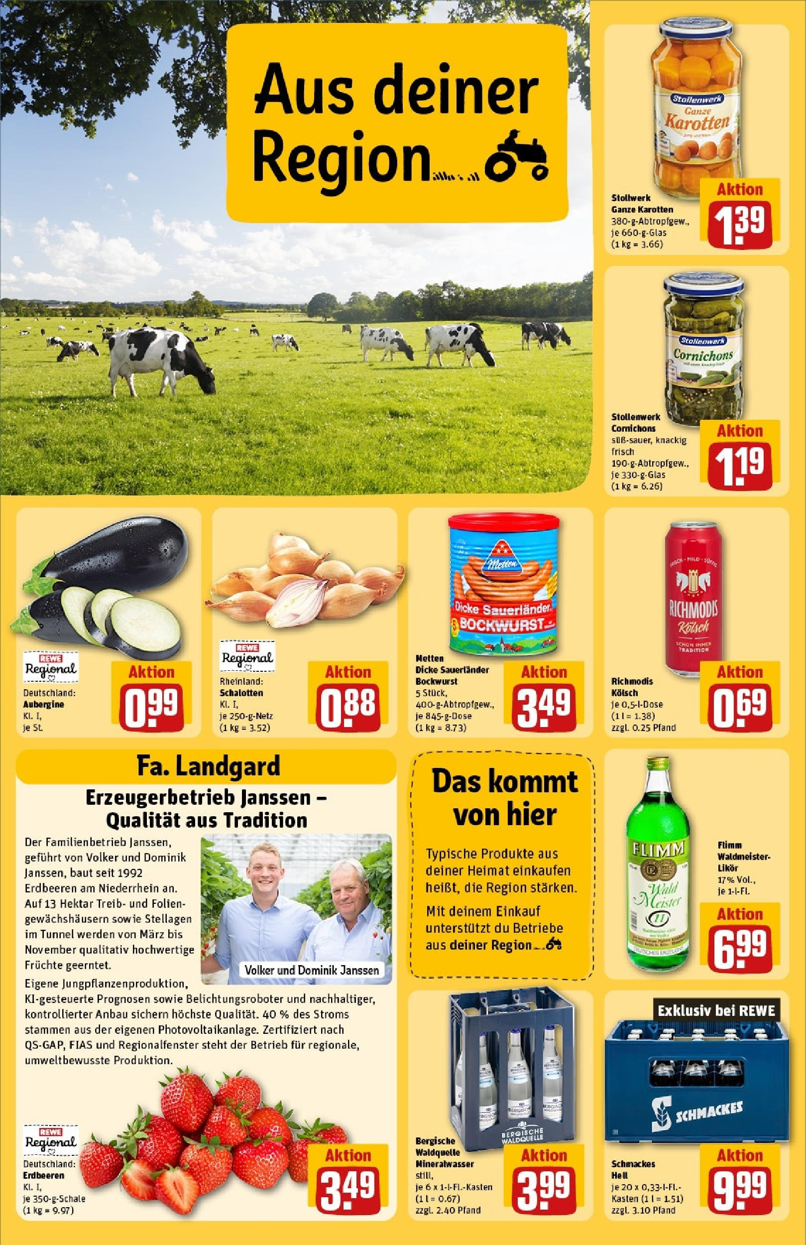 Rewe - Rewe: Wochenangebote (ab 27.04.2025) zum Blättern » Angebote | Seite: 32 | Produkte: Bockwurst, Dicke sauerlander bockwurst, Mineralwasser, Aubergine Rewe - Rewe: Wochenangebote (ab 27.04.2025) zum Blättern » Angebote | Seite: 32 | Produkte: Bockwurst, Dicke sauerlander bockwurst, Mineralwasser, Aubergine