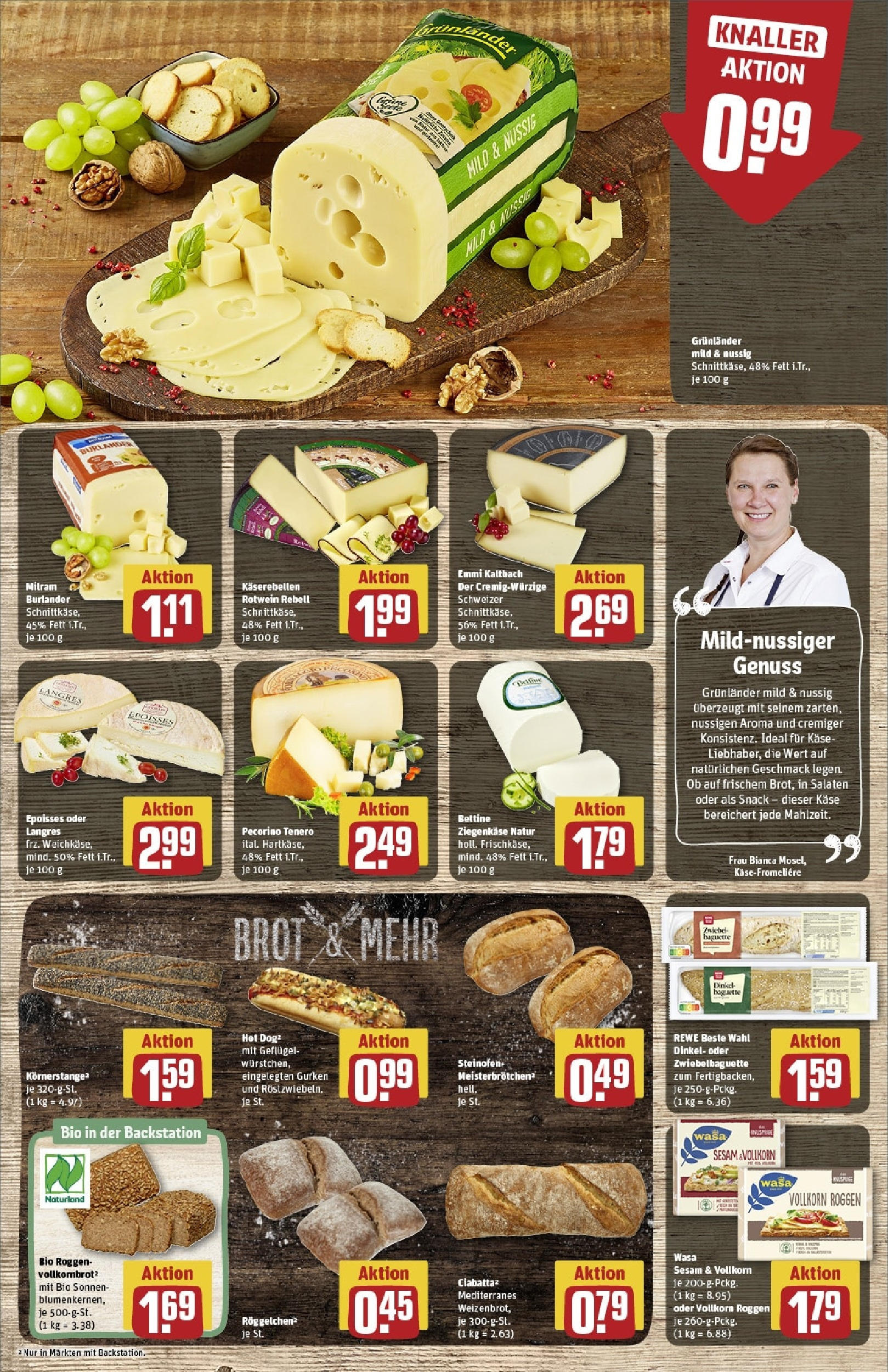 Rewe - Rewe: Wochenangebote (ab 27.04.2025) zum Blättern » Angebote | Seite: 11 | Produkte: Käse, Rotwein, Ziegenkäse, Grunlander