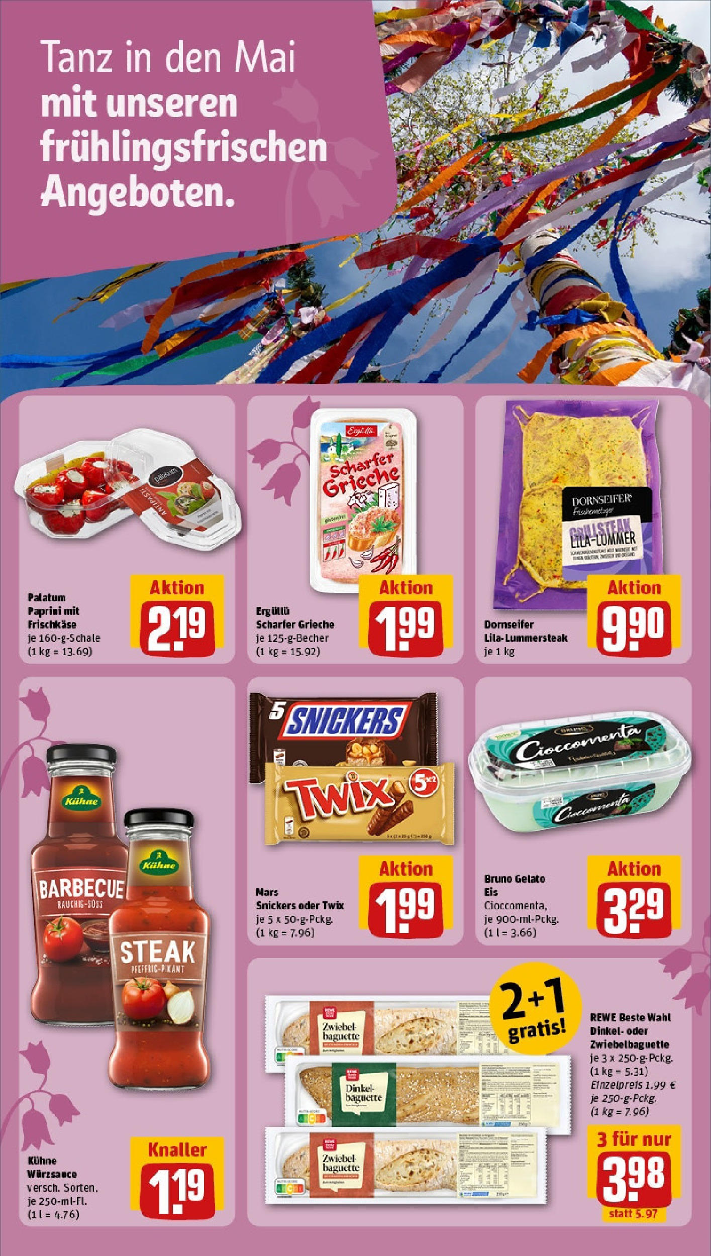 Rewe - Rewe: Wochenangebote (ab 27.04.2025) zum Blättern » Angebote | Seite: 26 | Produkte: Baguette, Mars, Twix, Eis Rewe - Rewe: Wochenangebote (ab 27.04.2025) zum Blättern » Angebote | Seite: 26 | Produkte: Baguette, Mars, Twix, Eis