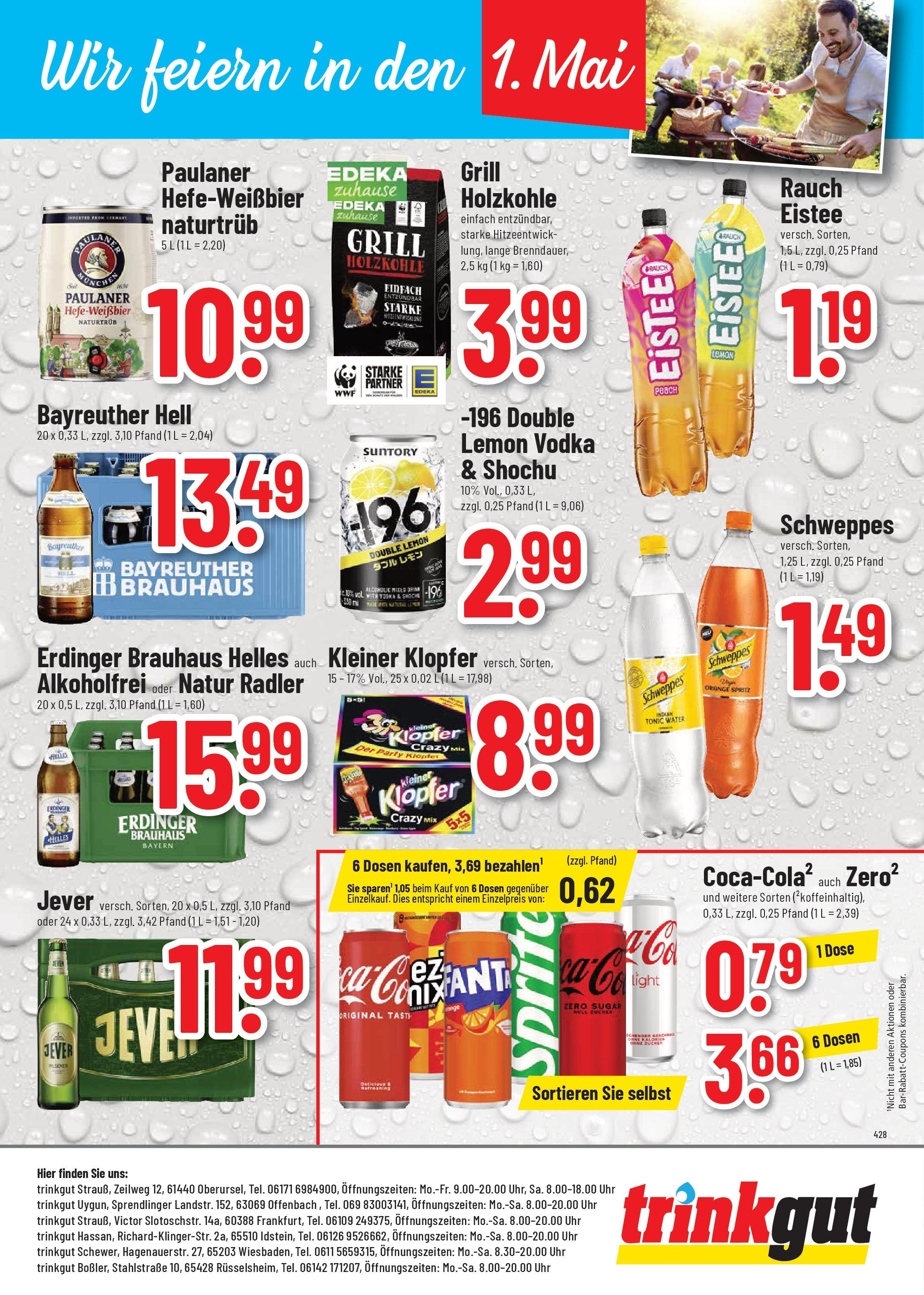 Trinkgut - trinkgut: Wochenangebote (ab 27.04.2025) » Angebote online | Seite: 7 | Produkte: Bayreuther hell, Radler, Jever, Uhr