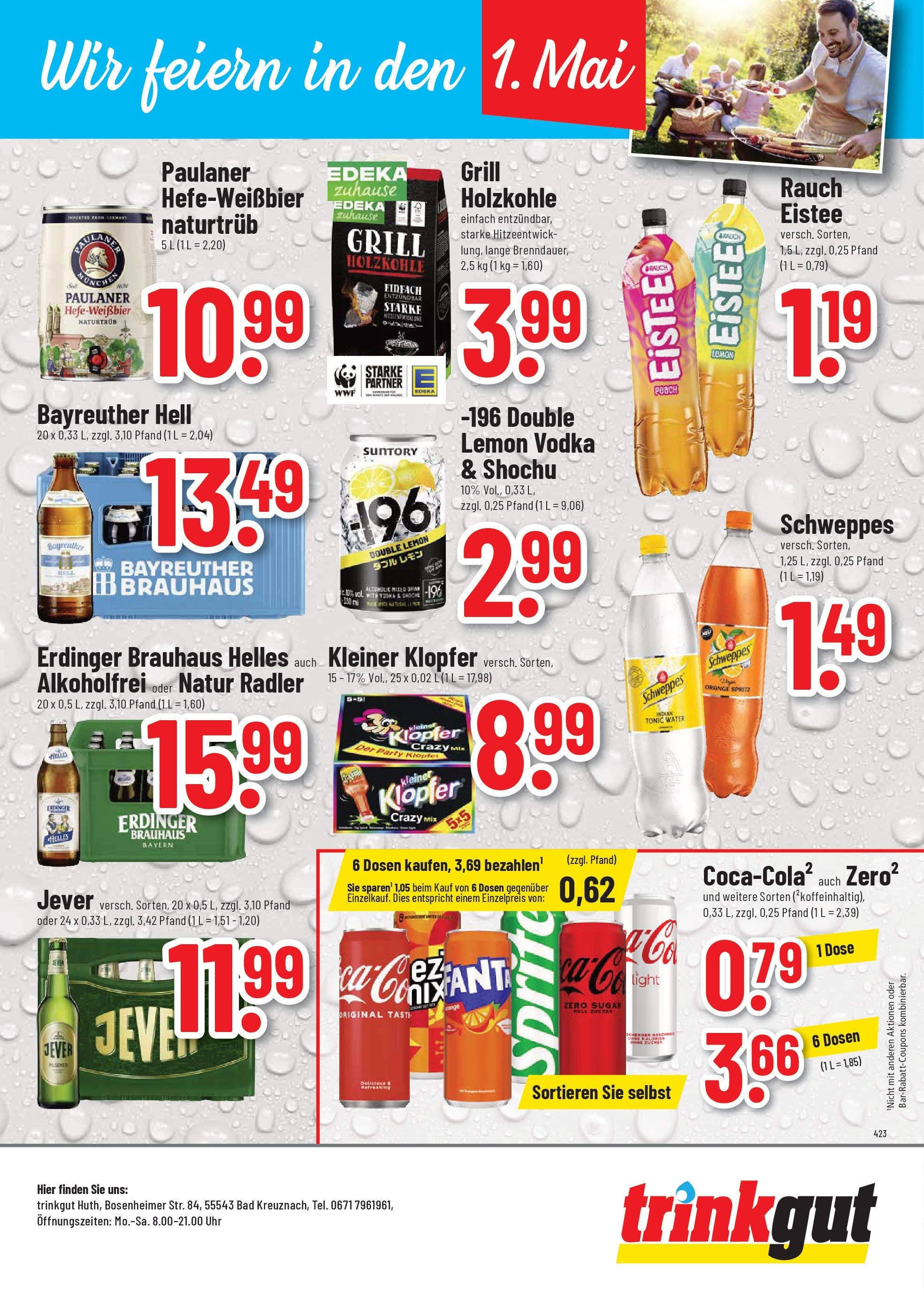 Trinkgut - trinkgut: Wochenangebote (ab 27.04.2025) » Angebote online | Seite: 8 | Produkte: Grill, Radler, Uhr, Paulaner