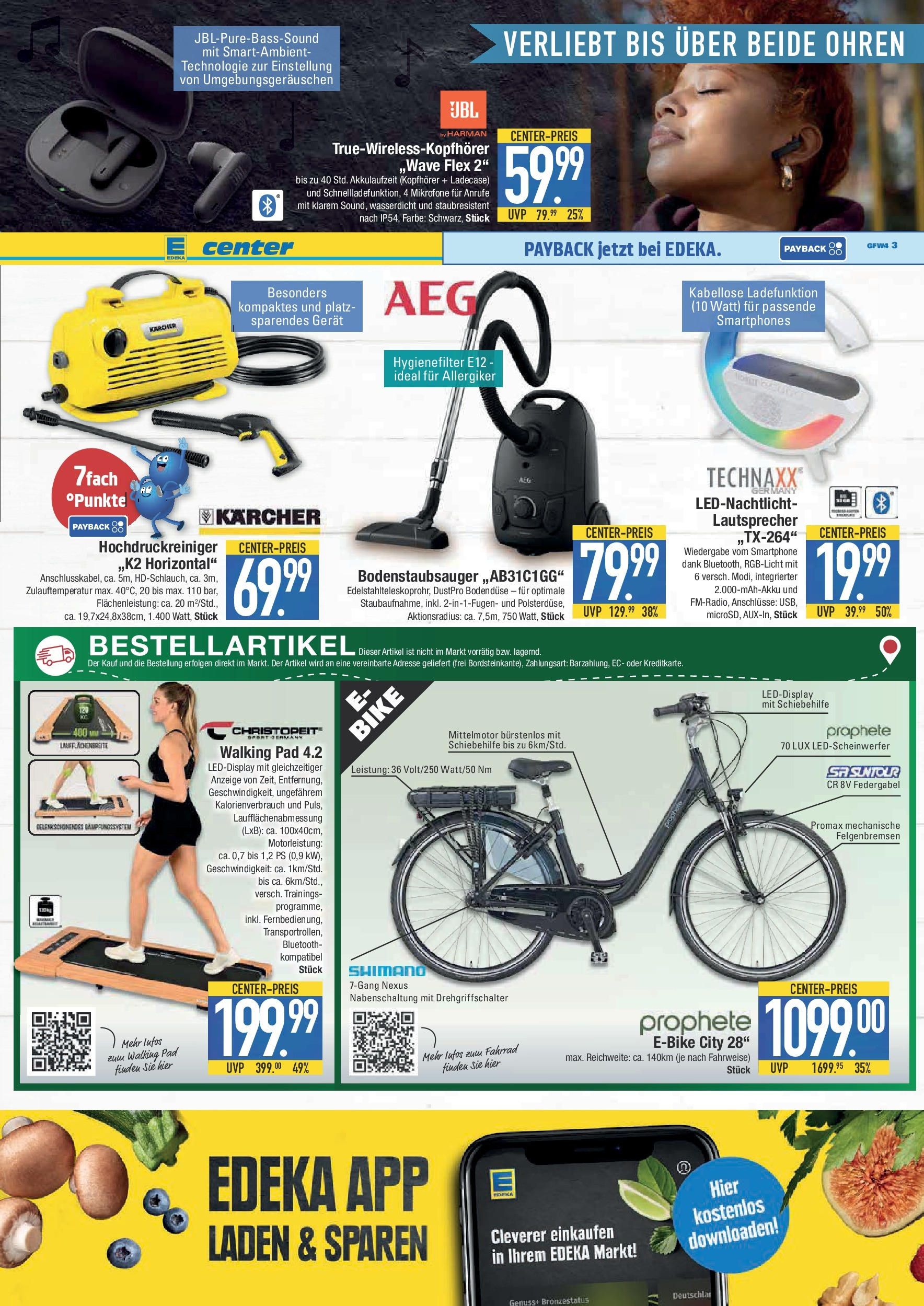 Edeka - E center: Wochenangebote (ab 27.04.2025) » Angebote Online | Seite: 16 | Produkte: Lautsprecher, AEG, Hochdruckreiniger, Kopfhörer Edeka - E center: Wochenangebote (ab 27.04.2025) » Angebote Online | Seite: 16 | Produkte: Lautsprecher, AEG, Hochdruckreiniger, Kopfhörer