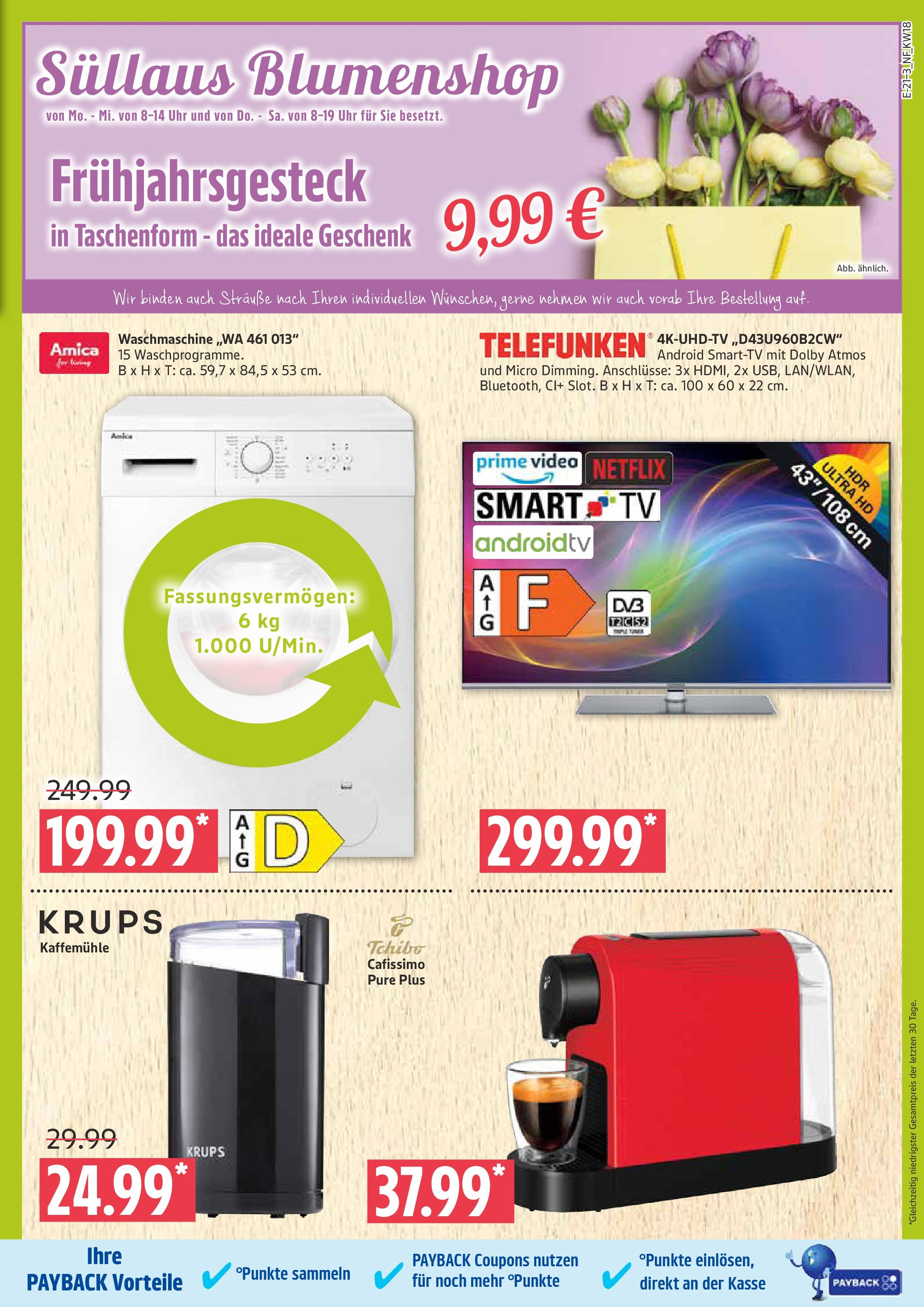 Edeka - EDEKA: Wochenangebote (ab 27.04.2025) » Angebote Online | Seite: 21 | Produkte: Waschmaschine, Smart TV, TV, Video Edeka - EDEKA: Wochenangebote (ab 27.04.2025) » Angebote Online | Seite: 21 | Produkte: Waschmaschine, Smart TV, TV, Video