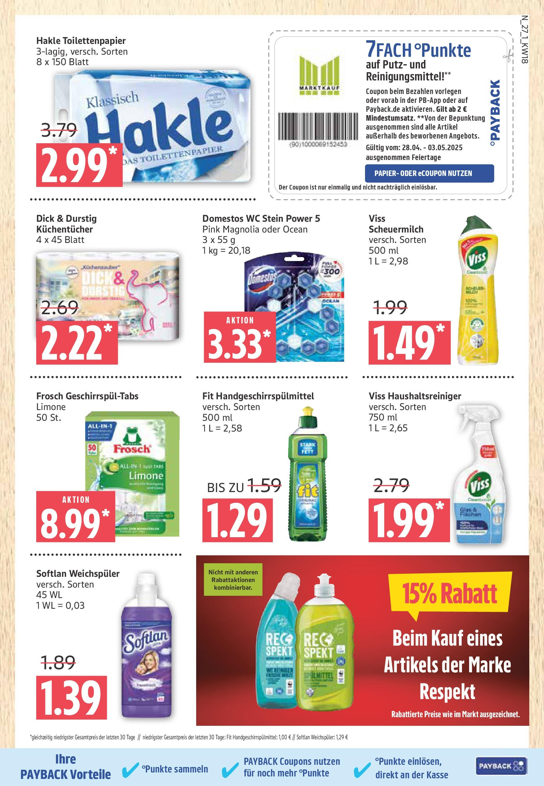 Marktkauf - Marktkauf: Wochenangebote (ab 27.04.2025) » Angebote ab Montag | Seite: 27 | Produkte: Weichspüler, WC Stein, Toilettenpapier Marktkauf - Marktkauf: Wochenangebote (ab 27.04.2025) » Angebote online | Seite: 27 | Produkte: Weichspüler, WC Stein, Toilettenpapier