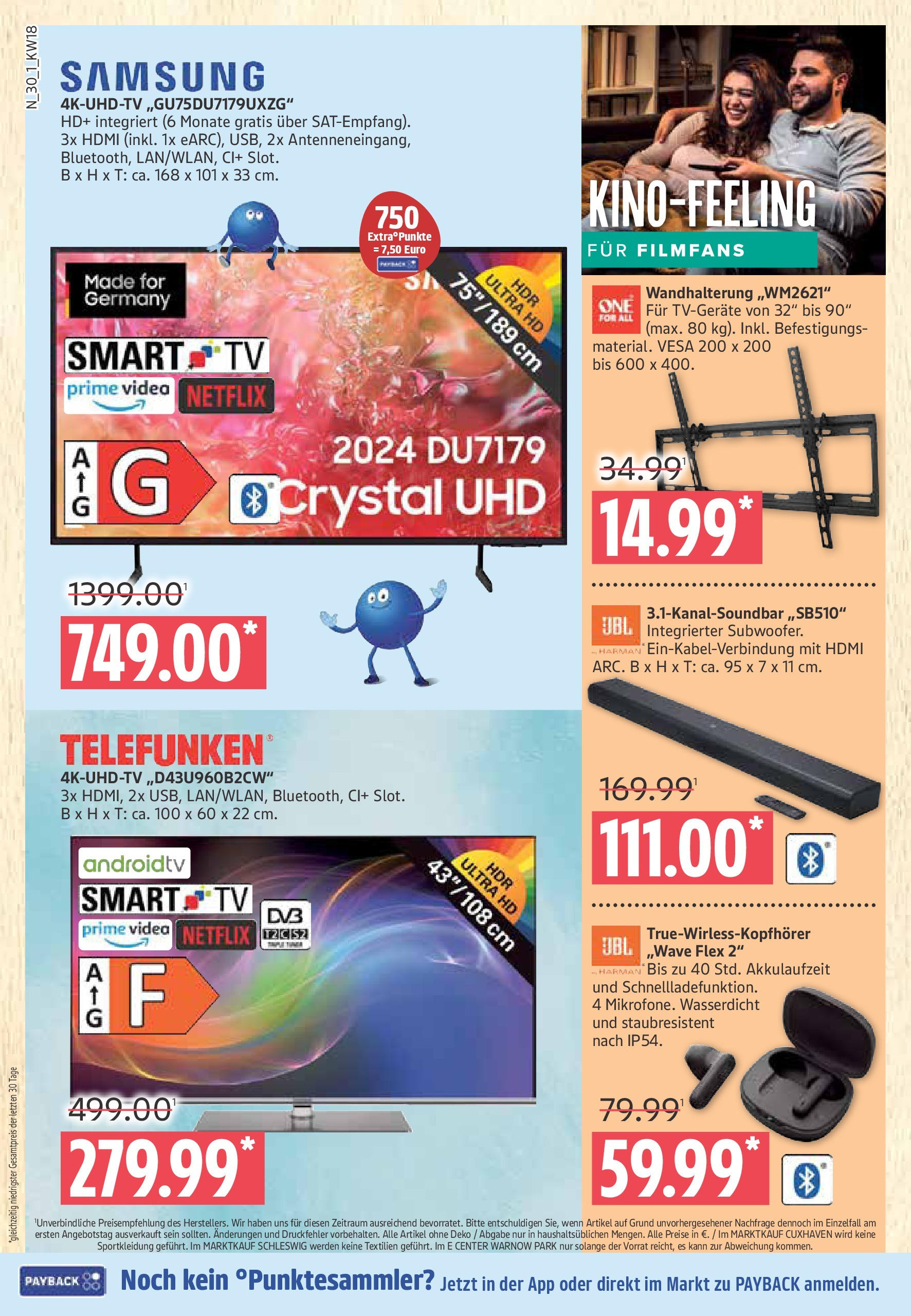 Marktkauf - Marktkauf: Wochenangebote (ab 27.04.2025) » Angebote ab Montag | Seite: 30 | Produkte: Smart TV, Soundbar, TV, Video Marktkauf - Marktkauf: Wochenangebote (ab 27.04.2025) » Angebote online | Seite: 30 | Produkte: Smart TV, Soundbar, TV, Video