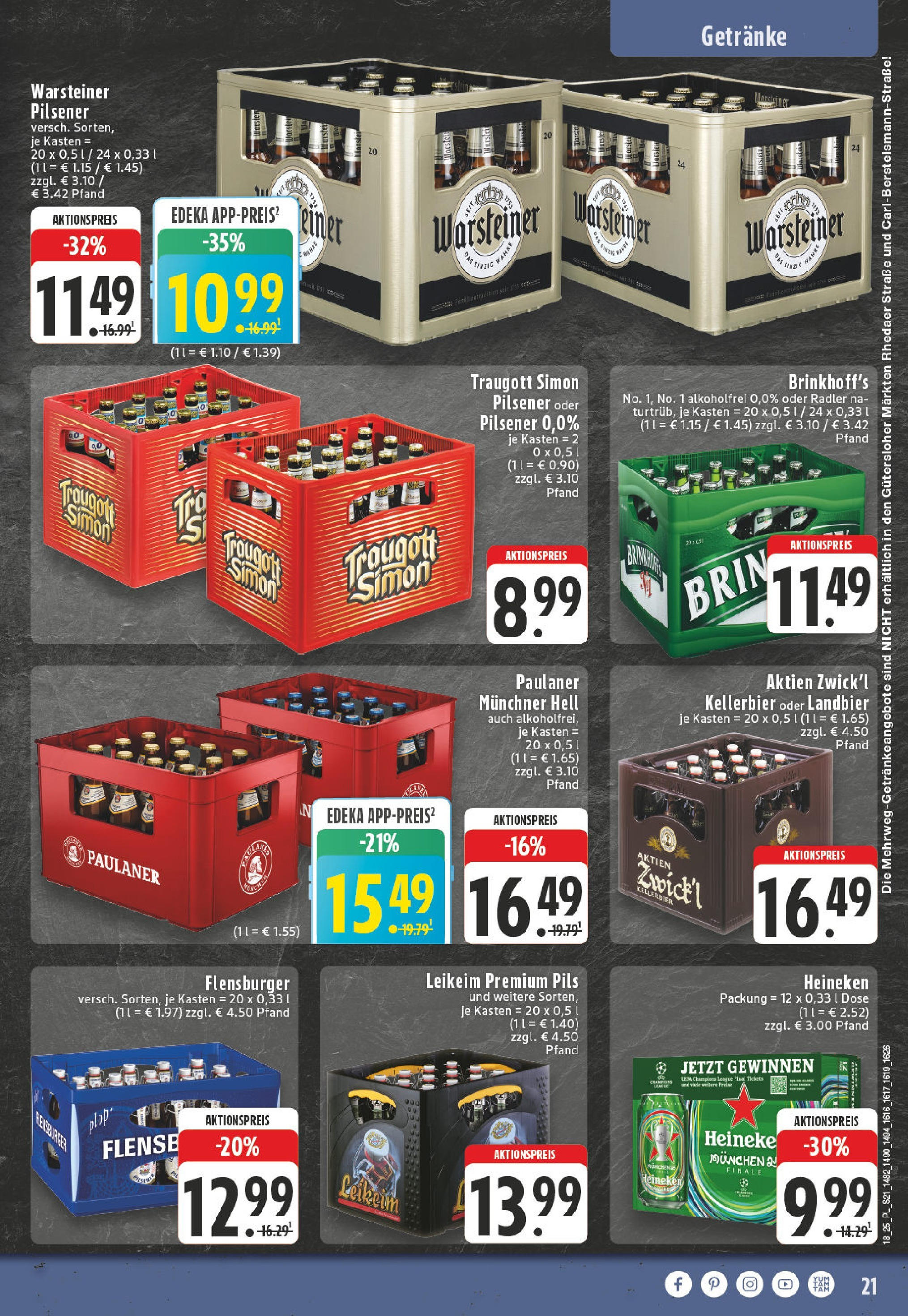 Edeka - EDEKA: Wochenangebote (ab 27.04.2025) » Angebote Online | Seite: 23 | Produkte: Pils, Flensburger, Heineken, Warsteiner Edeka - EDEKA: Wochenangebote (ab 27.04.2025) » Angebote Online | Seite: 23 | Produkte: Pils, Flensburger, Heineken, Warsteiner
