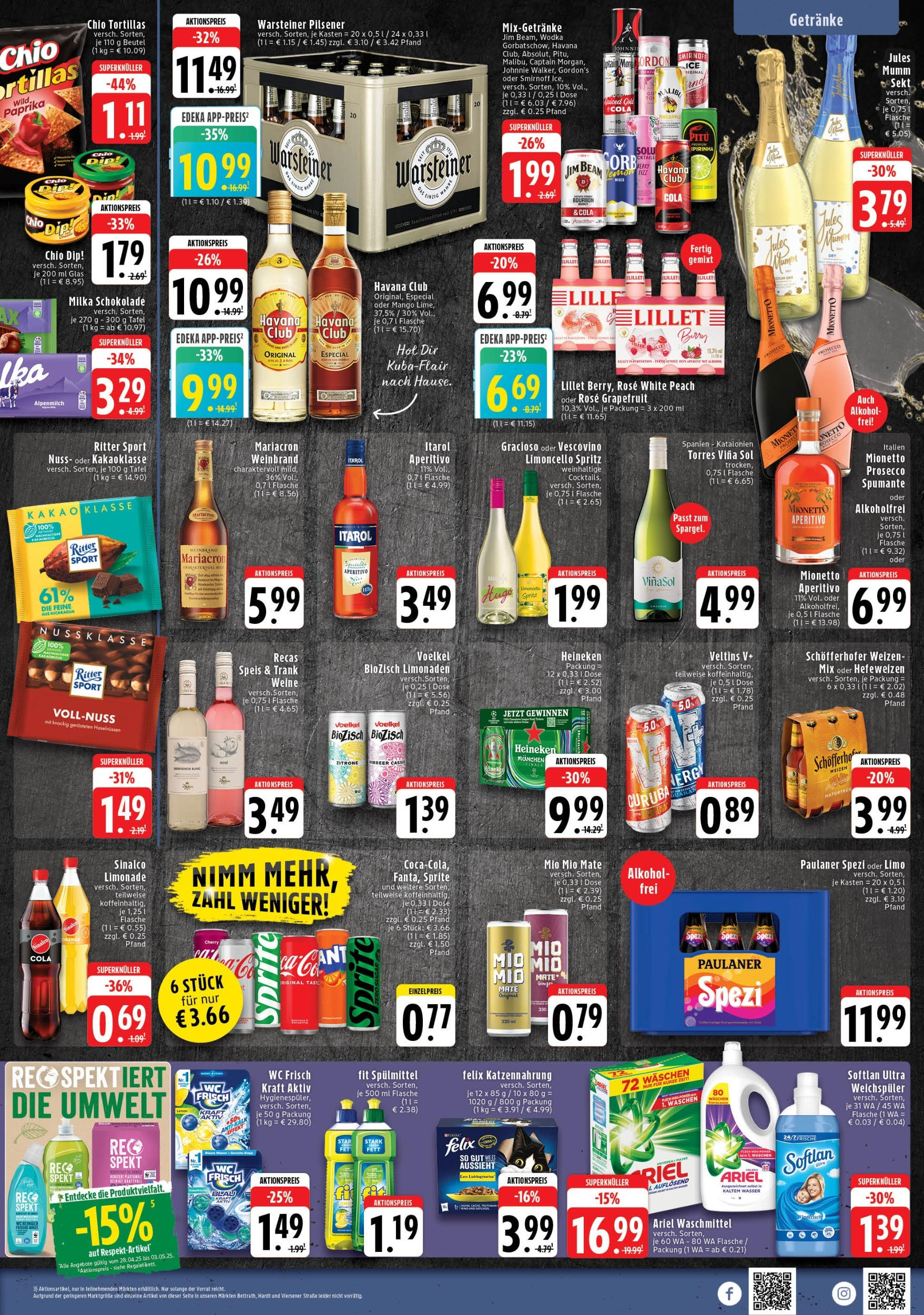 Edeka - EDEKA: Wochenangebote (ab 27.04.2025) » Angebote Online | Seite: 7 | Produkte: Havana club, Sekt, Limonade, Chio tortillas
