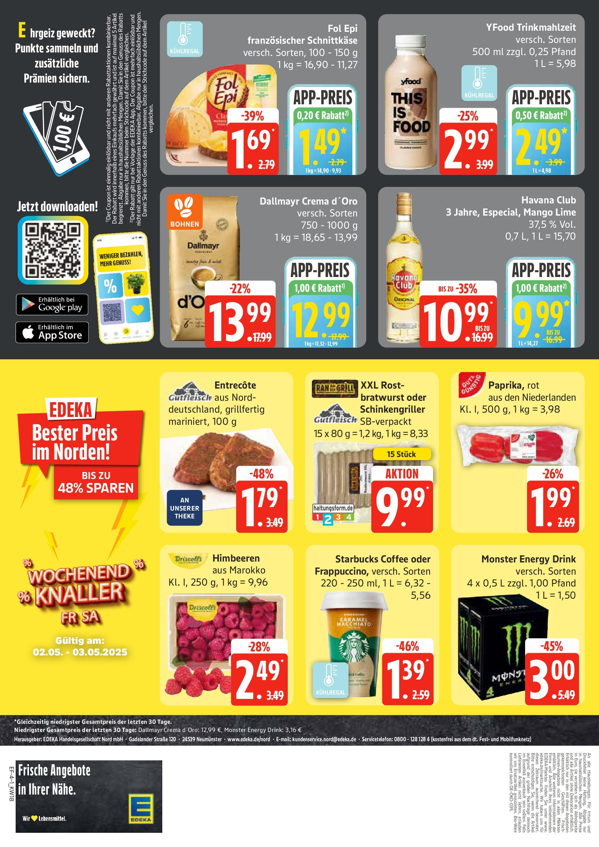 Edeka - EDEKA: Wochenangebote (ab 27.04.2025) » Angebote Online | Seite: 4 | Produkte: Havana club, Rum, Monster, Steak