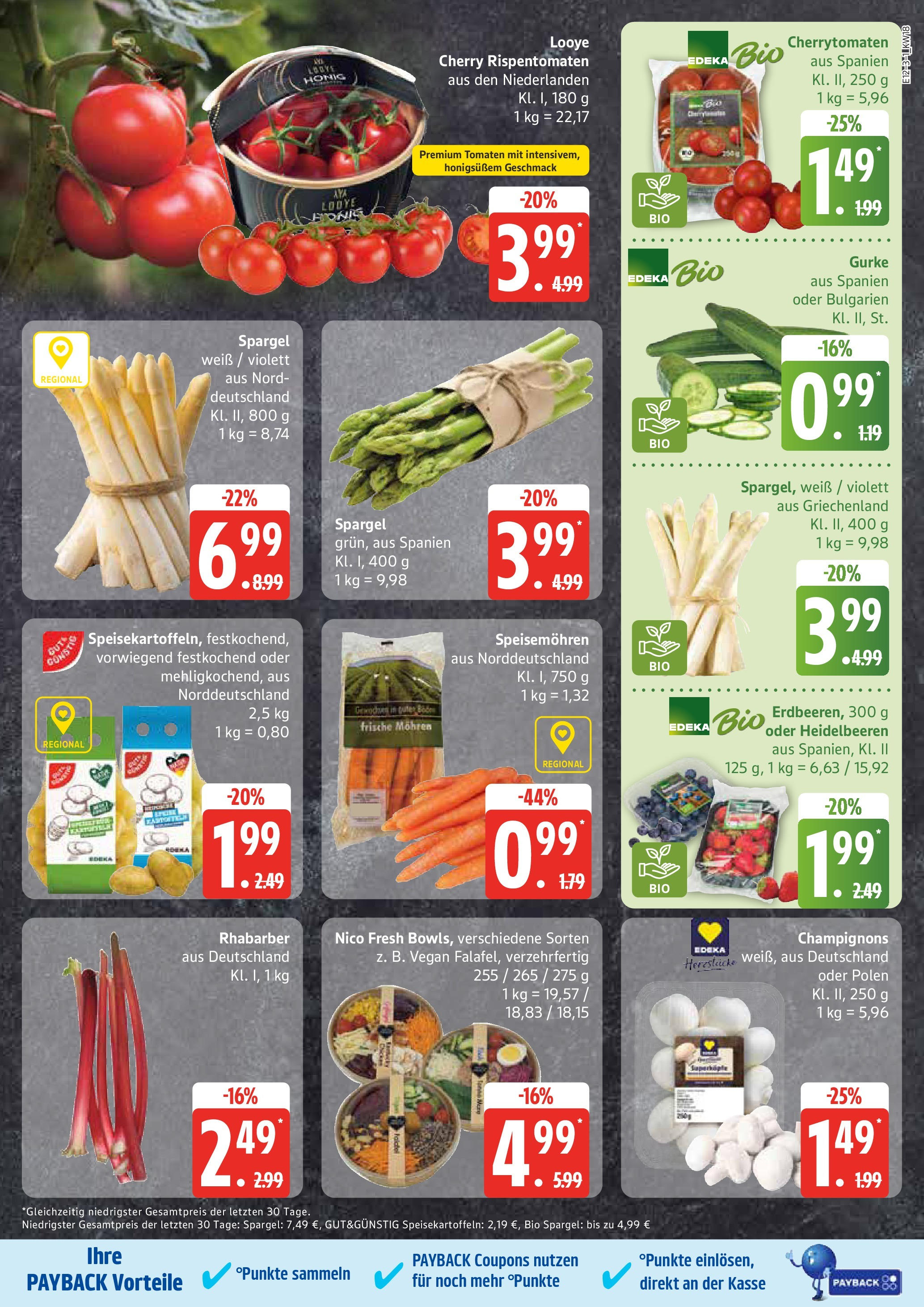 Edeka - EDEKA: Wochenangebote (ab 27.04.2025) » Angebote Online | Seite: 3 | Produkte: Tomaten, Spargel, Mohren, Rhabarber