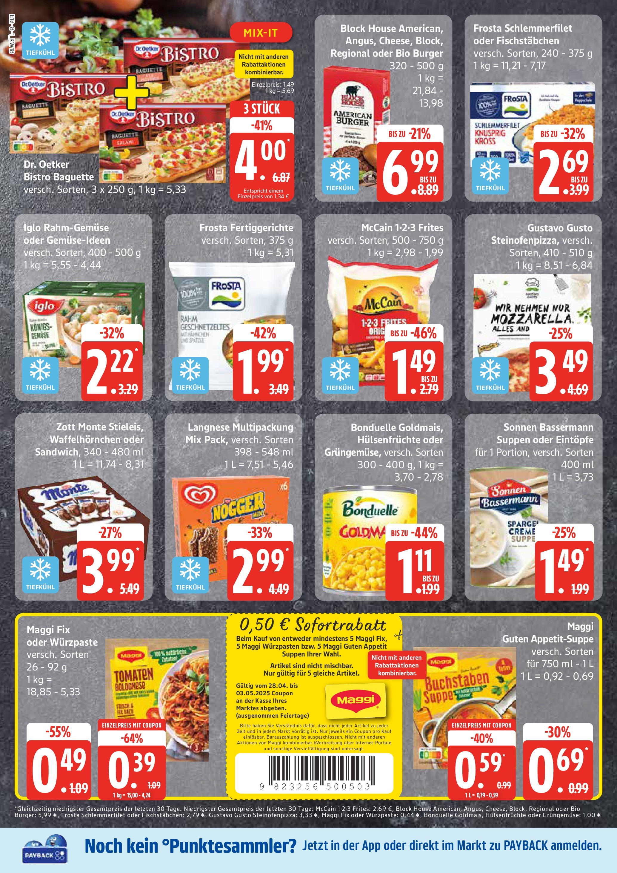 Edeka - EDEKA: Wochenangebote (ab 27.04.2025) » Angebote Online | Seite: 8 | Produkte: Langnese, Burger, Fischstabchen, Maggi fix