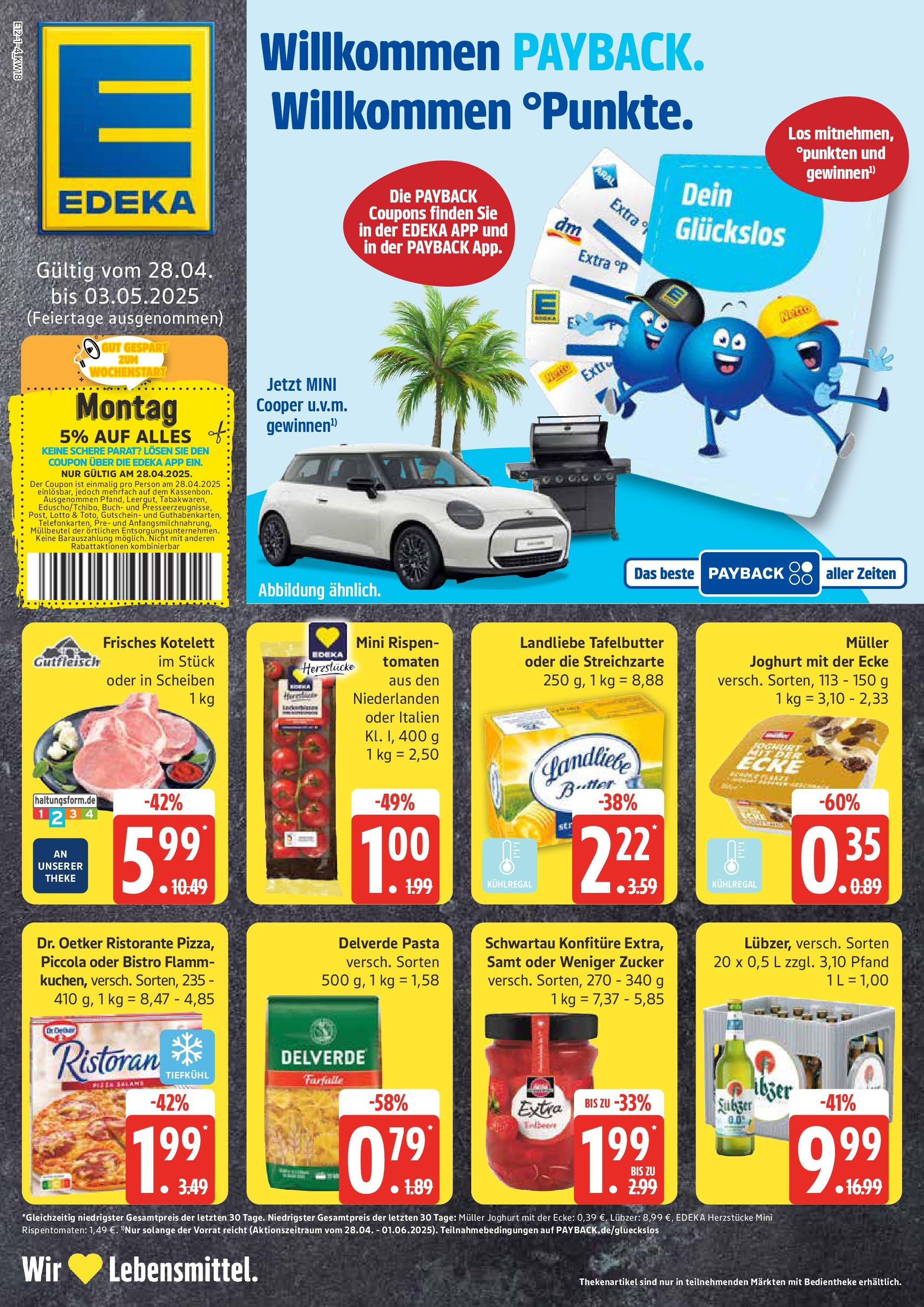 Edeka - EDEKA: Wochenangebote (ab 27.04.2025) » Angebote Online | Seite: 1 | Produkte: Joghurt, Tomaten, Pasta, Lubzer